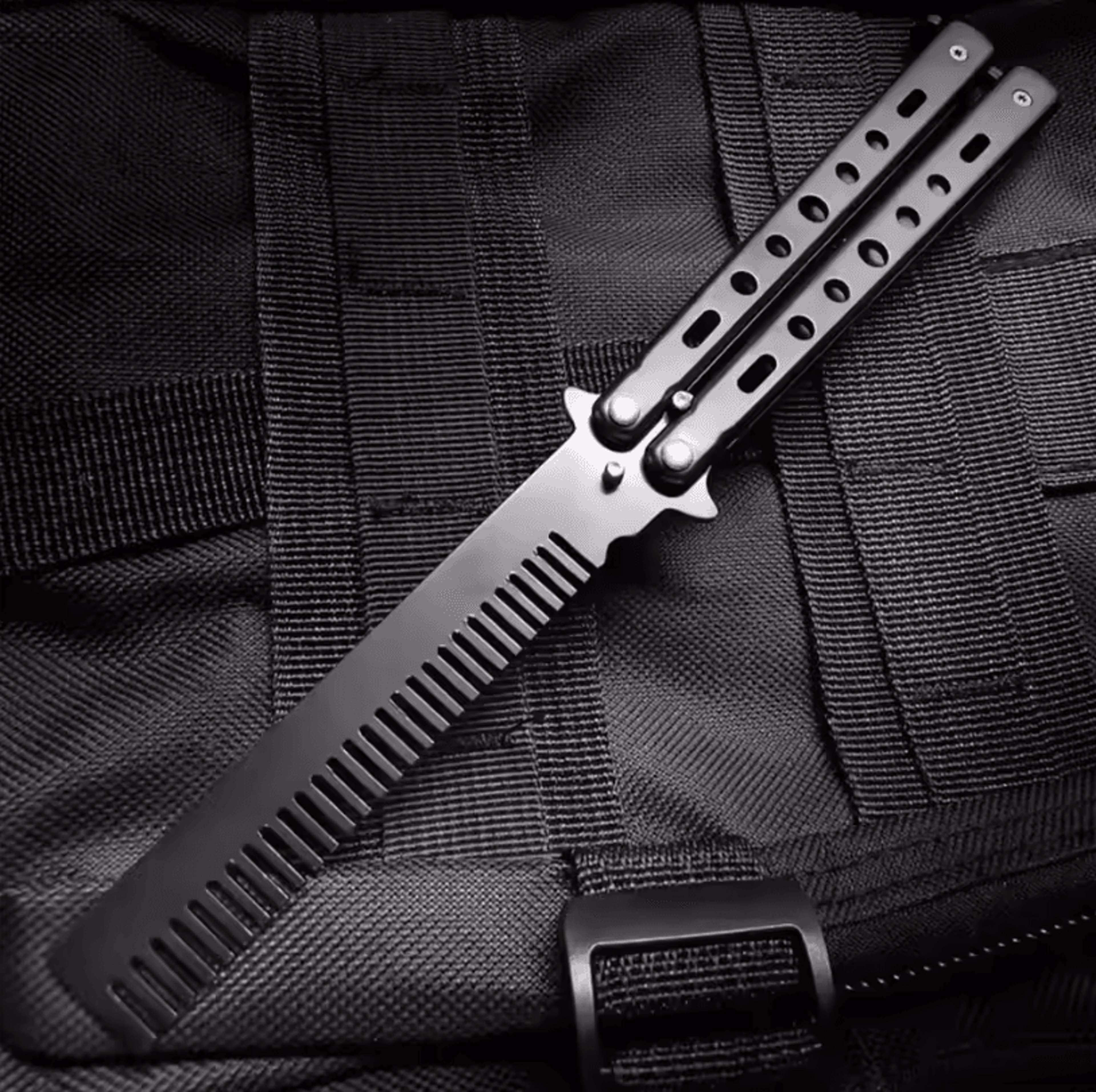 Foldable Stainless Steel Comb Butterfly Knife Style Grooming Tool For Beard And Moustache 6