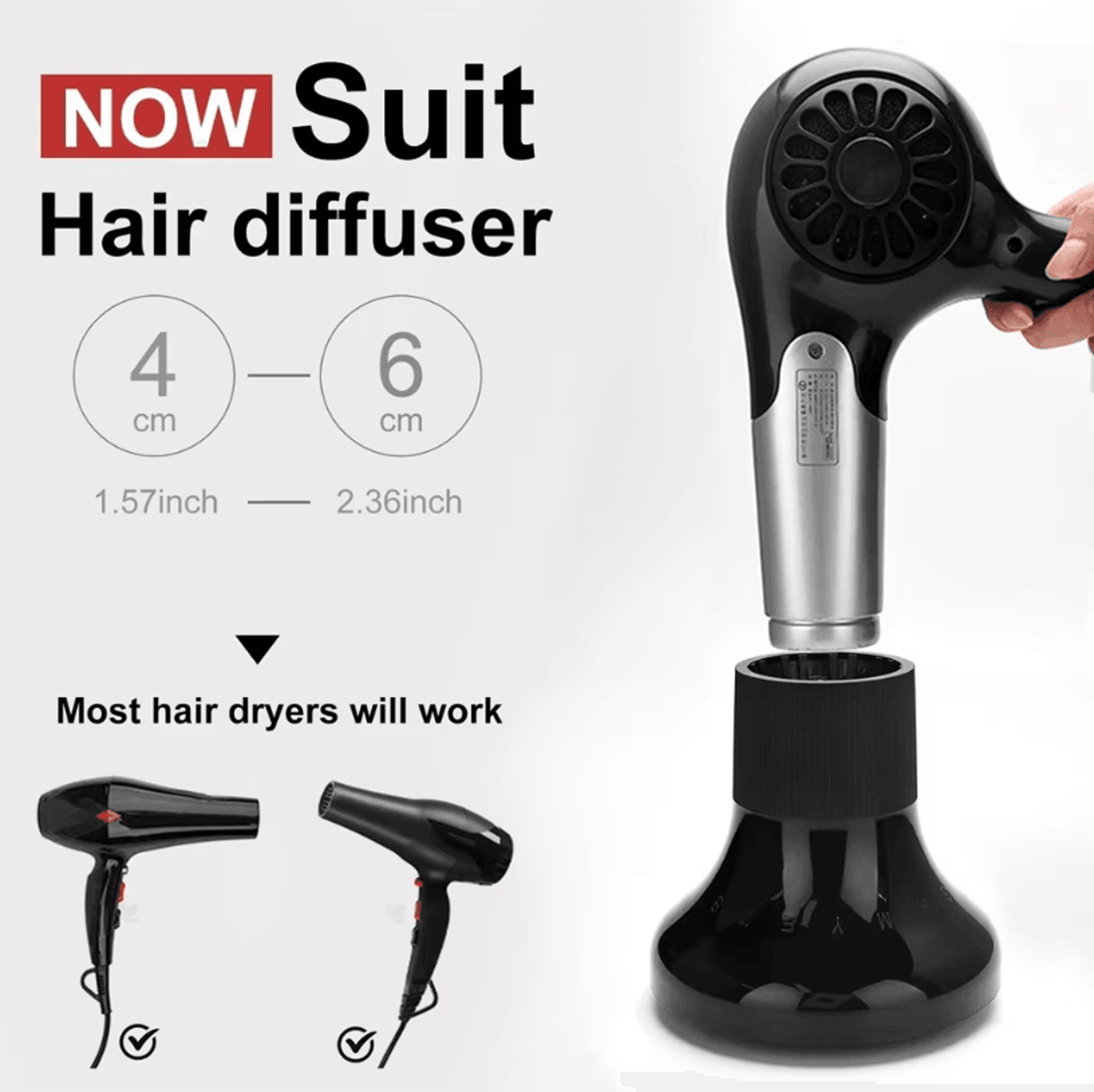 Marseilis Universal Hair Dryer Diffuser Attachment For Curly And Wavy Hair Fits 157 To 236 Inch Dry 4