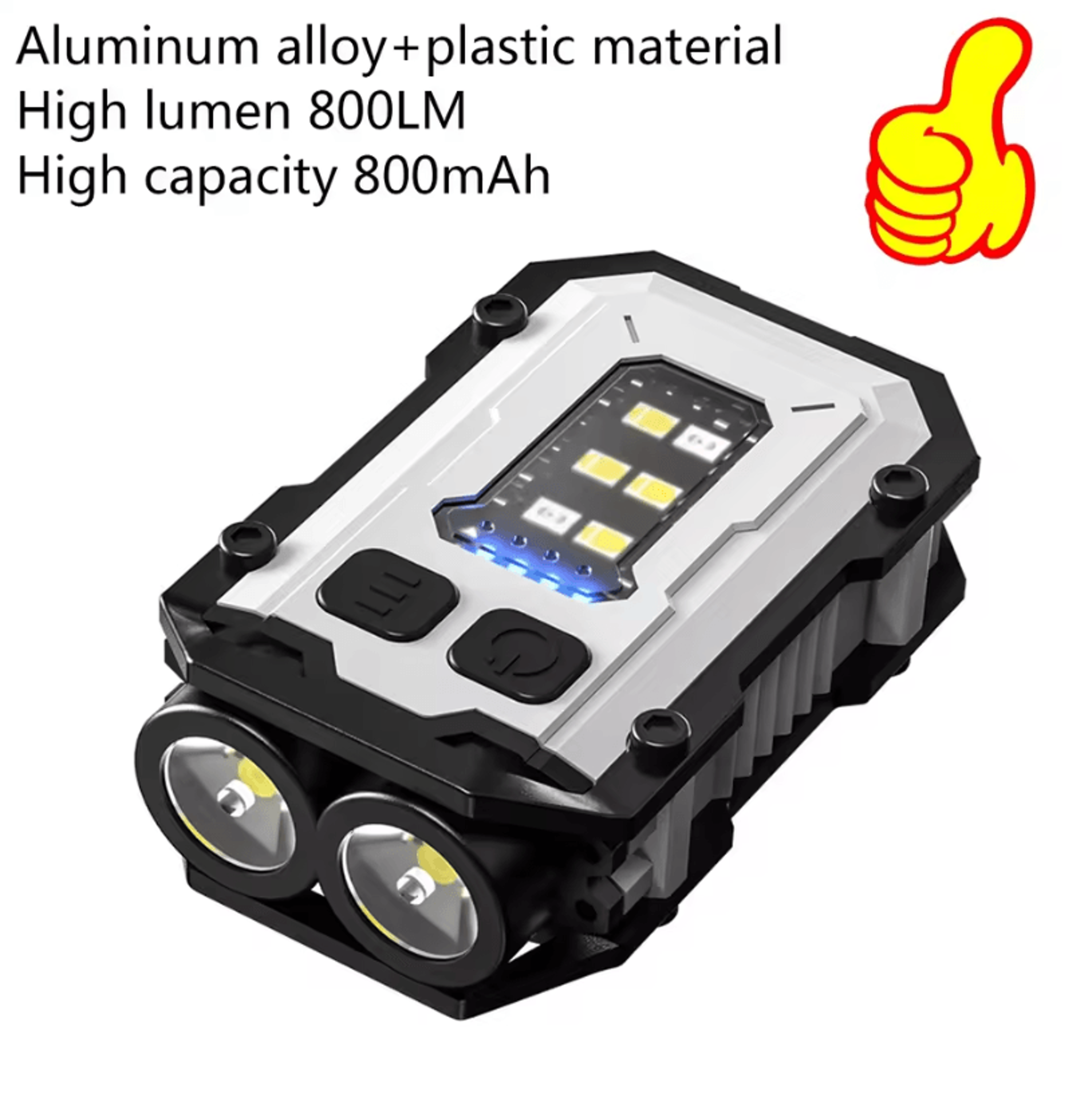 Mini USB Rechargeable LED Flashlight With Magnetic Tail And COB Emergency Light 8