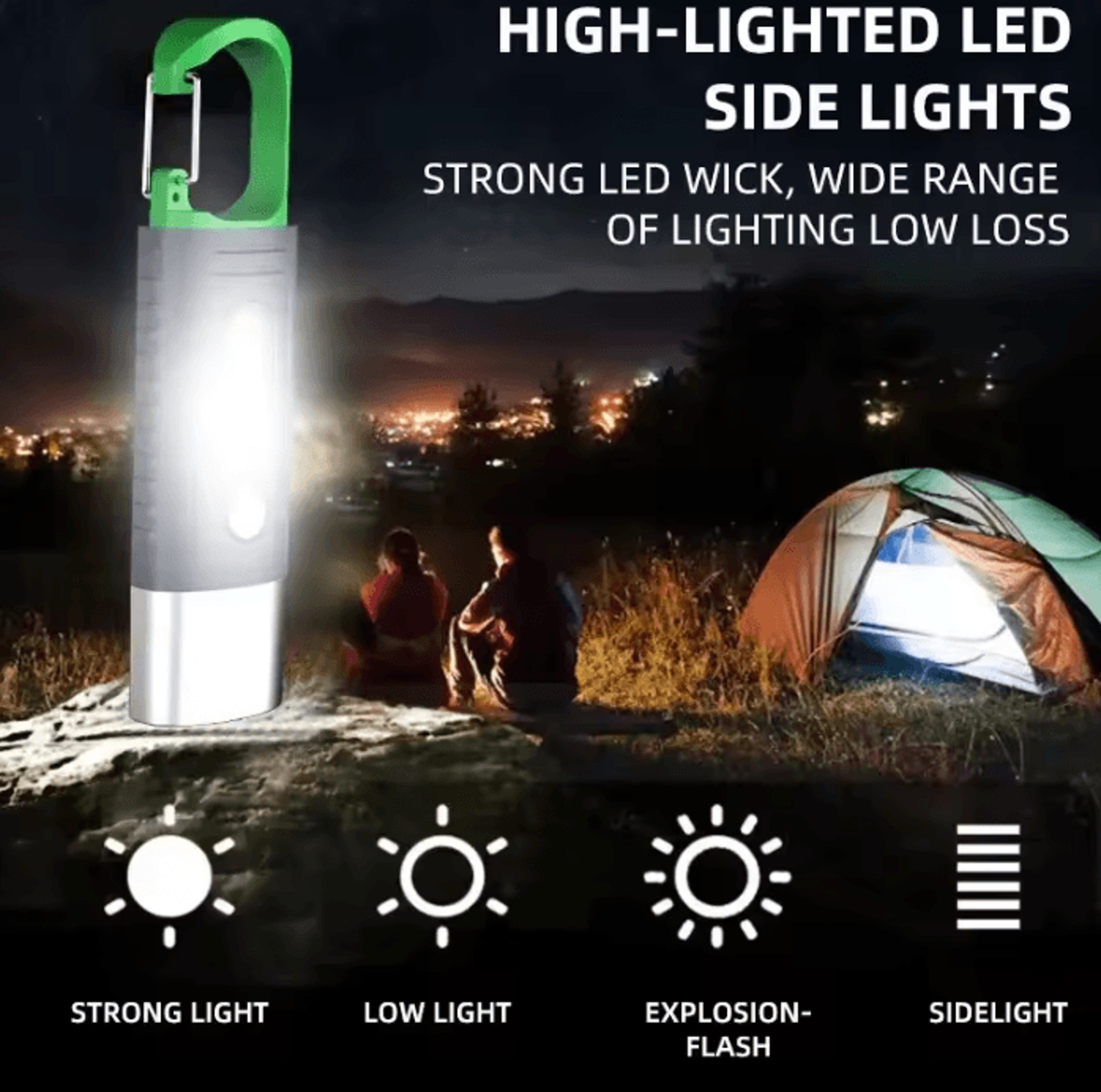 High Power Mini LED Flashlight With Telescopic Zoom And Side Lights For Outdoor Camping 1