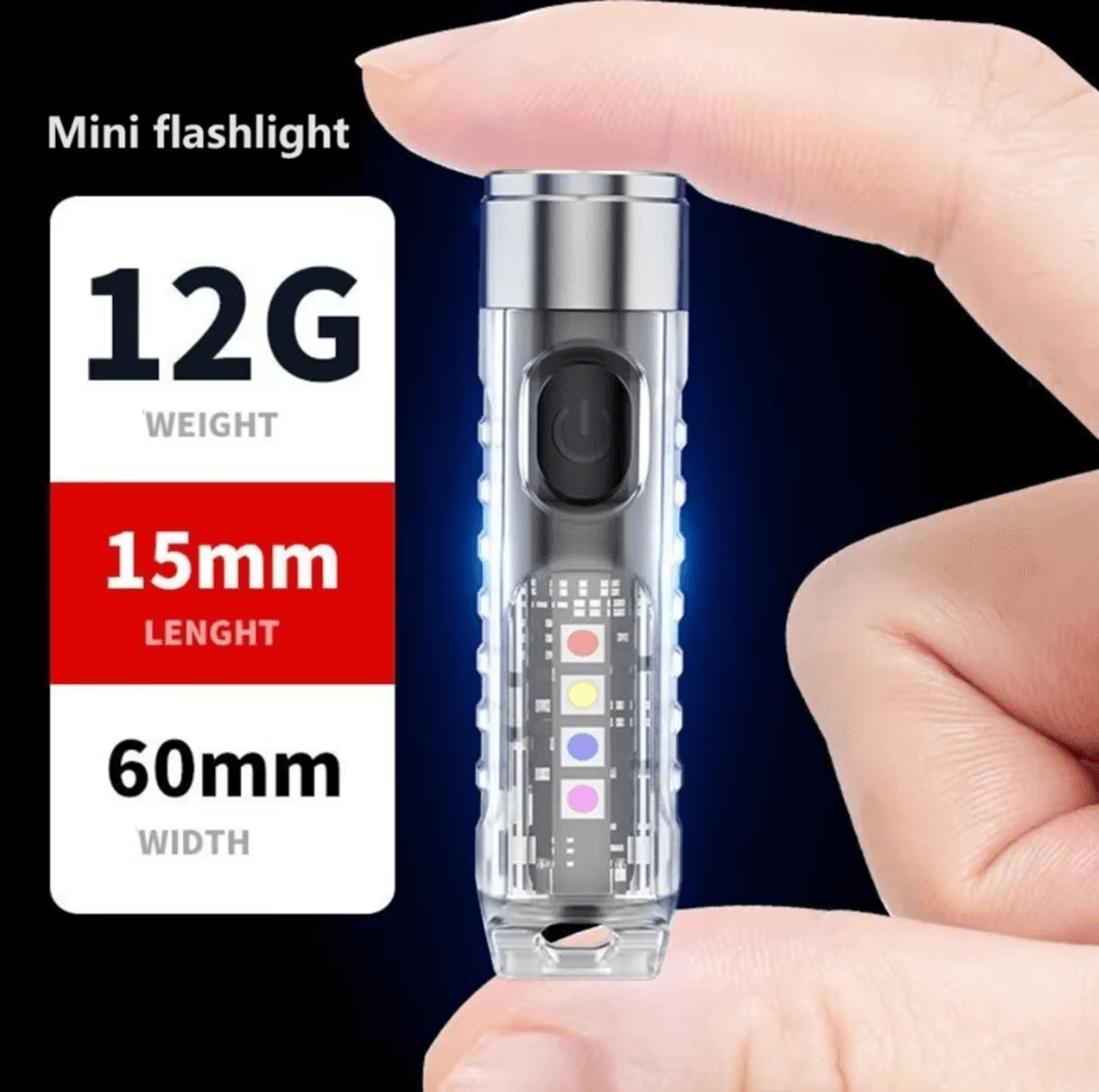 Rechargeable Mini Keychain Flashlight With 10 Modes And Magnetic Base For Camping And Outdoor Use 0