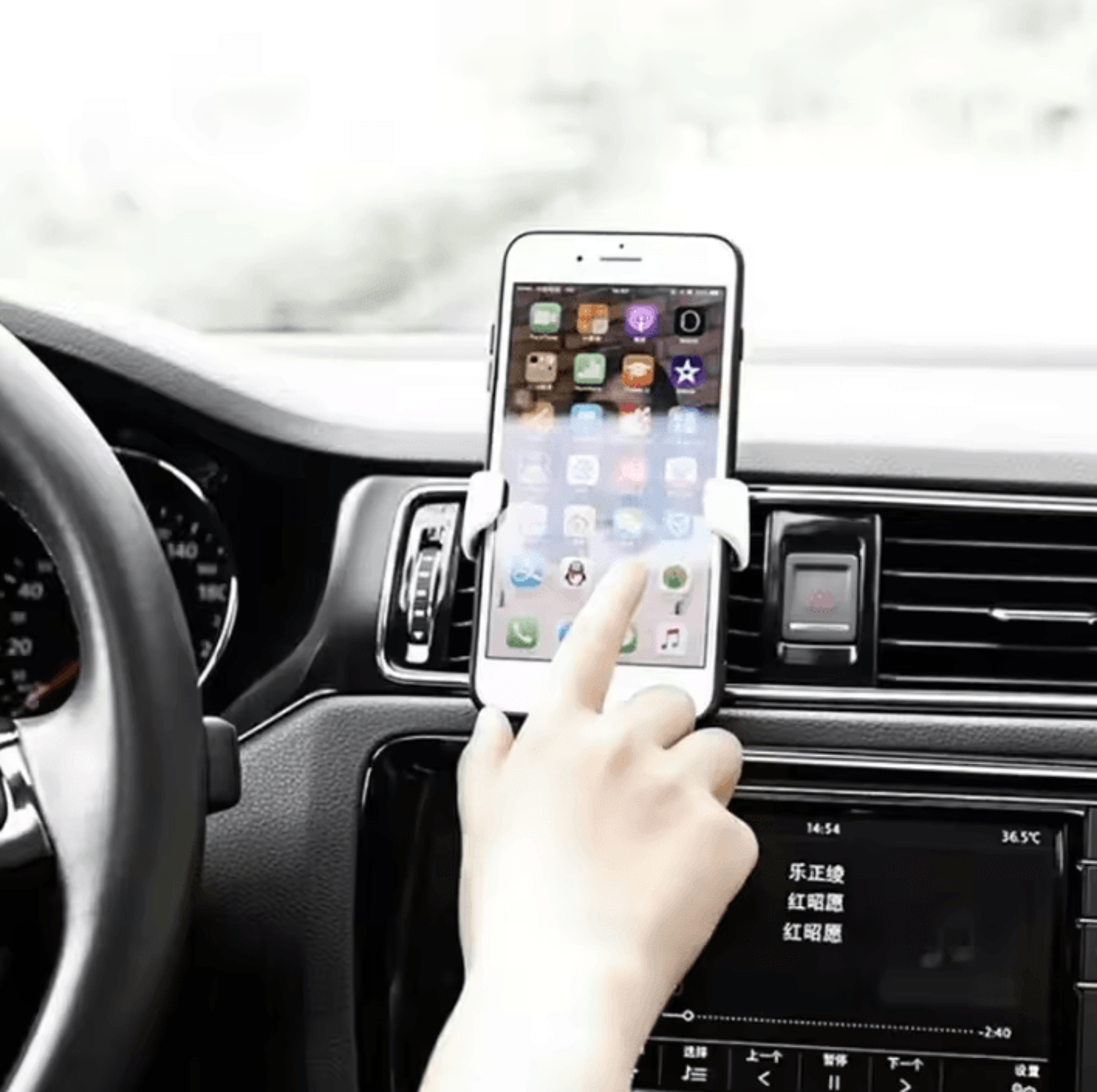 Universal Gravity Auto Phone Holder For Car Air Vent Mount Compatible With All Smartphones 4