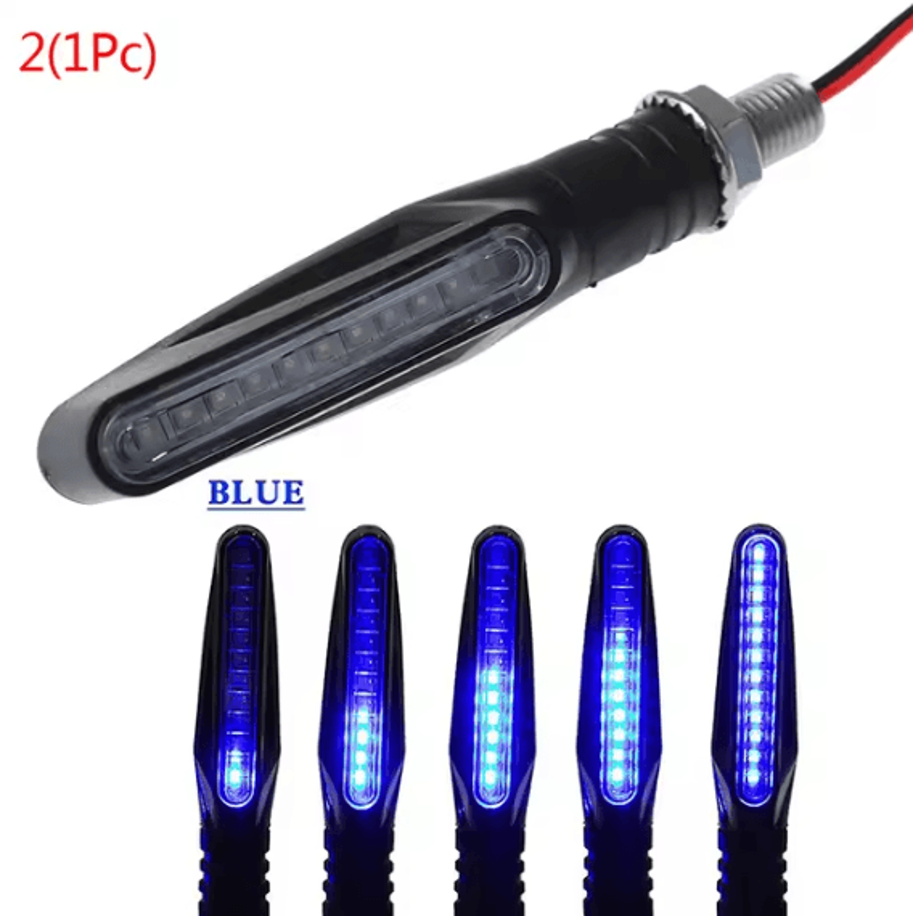 Universal LED Motorcycle Turn Signal Lights 12V Waterproof Amber Blinker Set 6