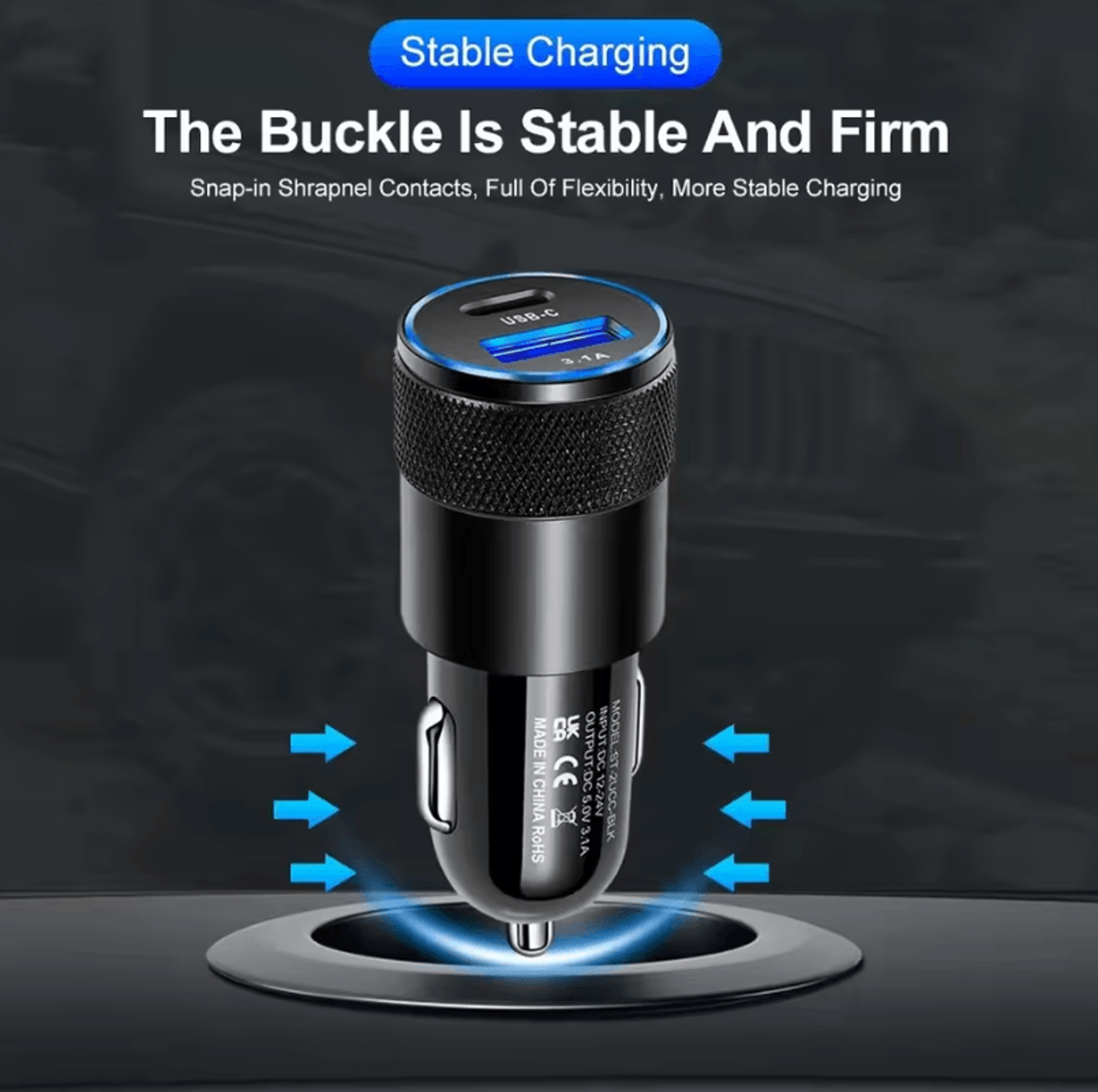 1Pc 68W USBC PD Car Charger Fast Charging Adapter For IPhone And Samsung Phones 1