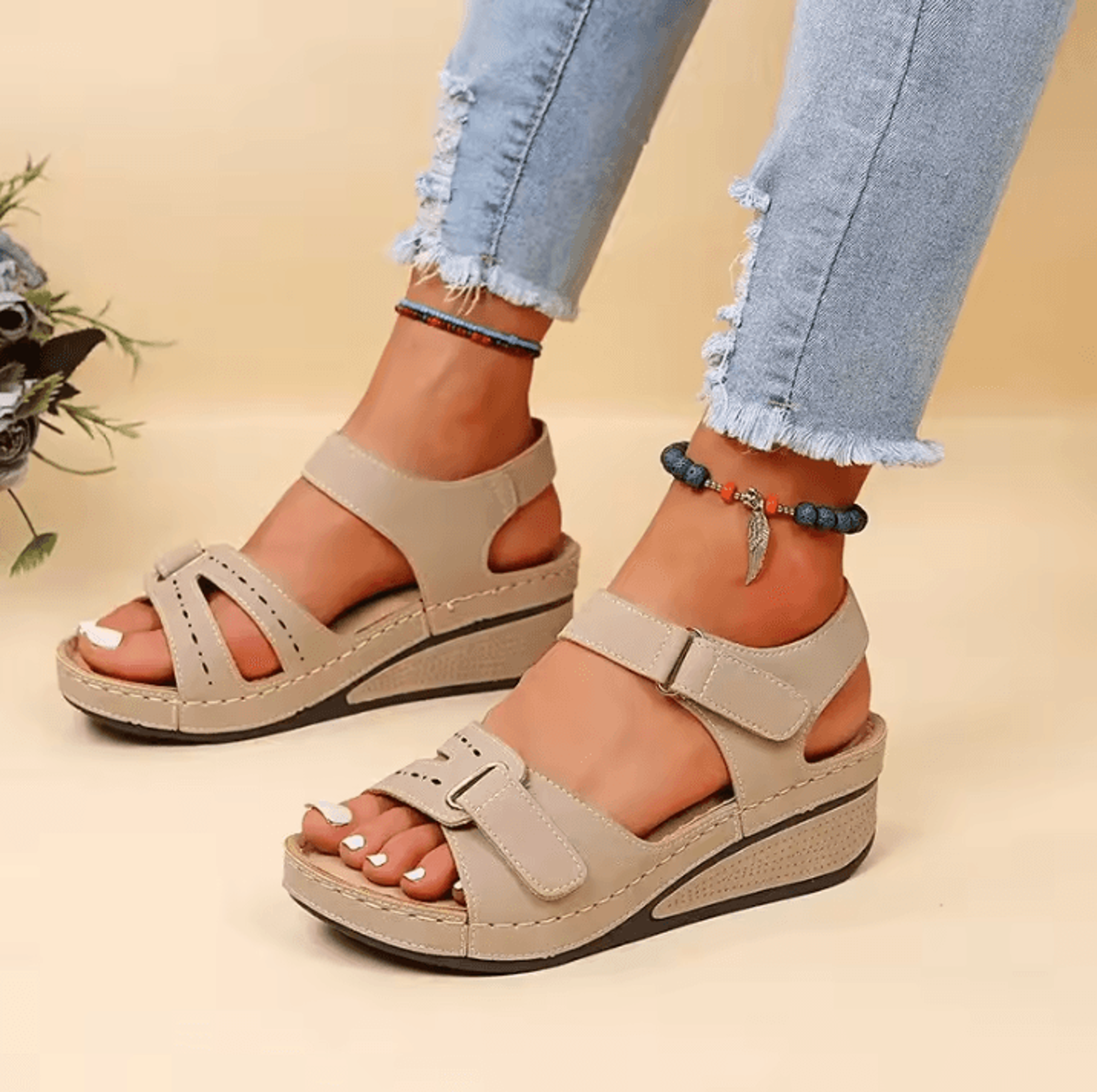 Summer Wedge Sandals For Women  Lightweight Casual Platform Beach Shoes Plus Size 1
