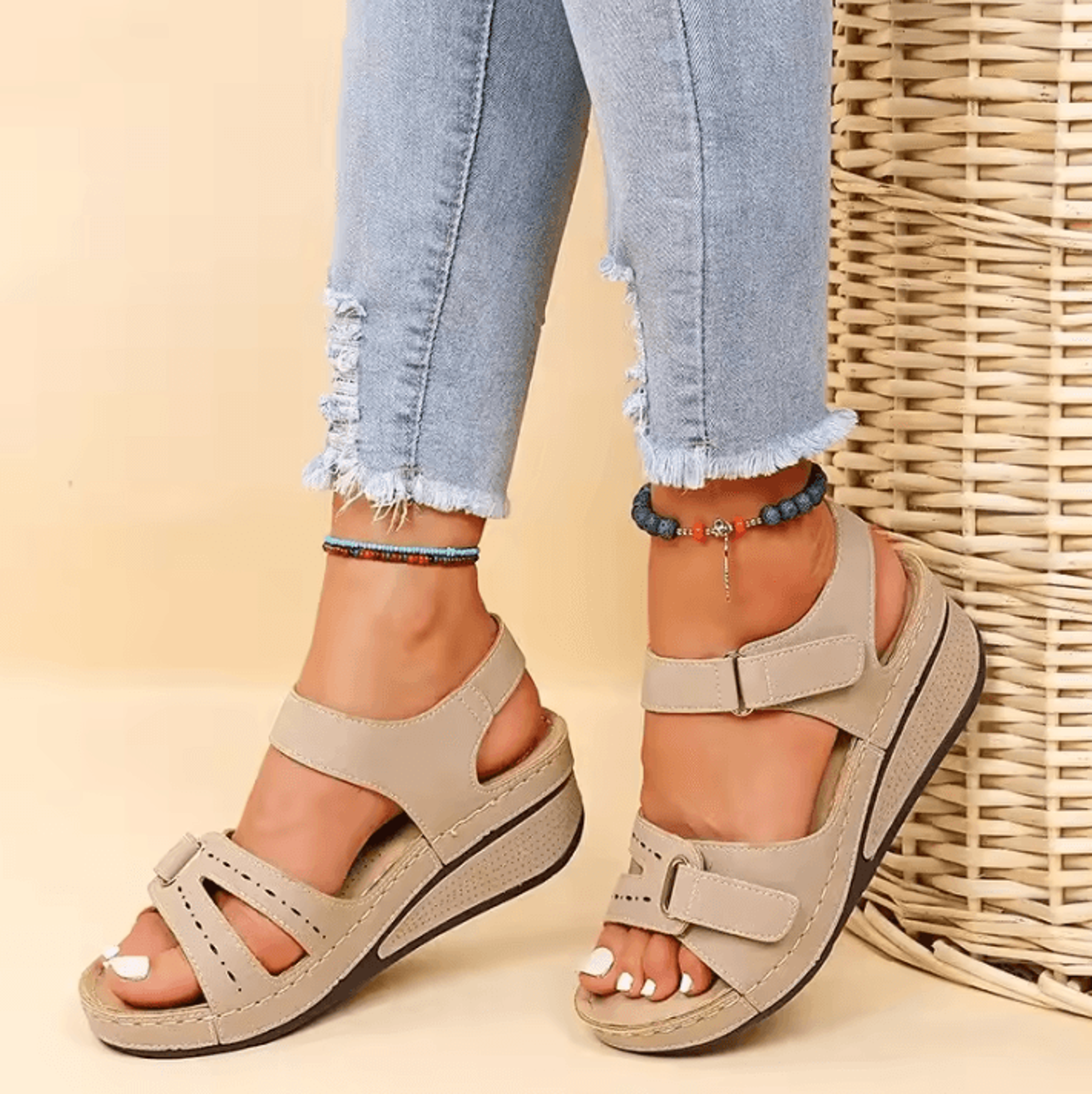 Summer Wedge Sandals For Women  Lightweight Casual Platform Beach Shoes Plus Size 7