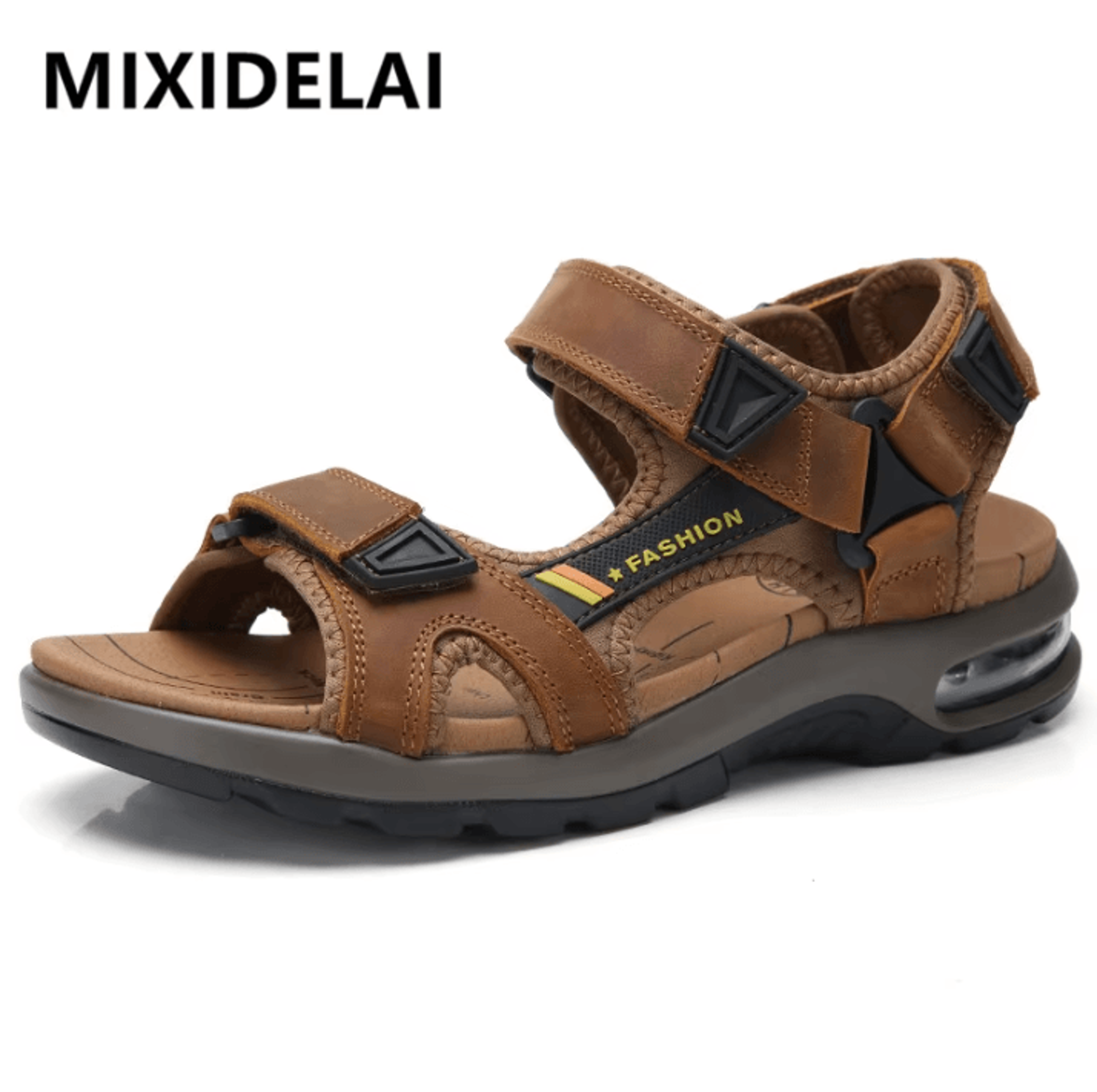 Mens Genuine Leather Roman Sandals  Summer Beach And Outdoor Comfort Size 46 0