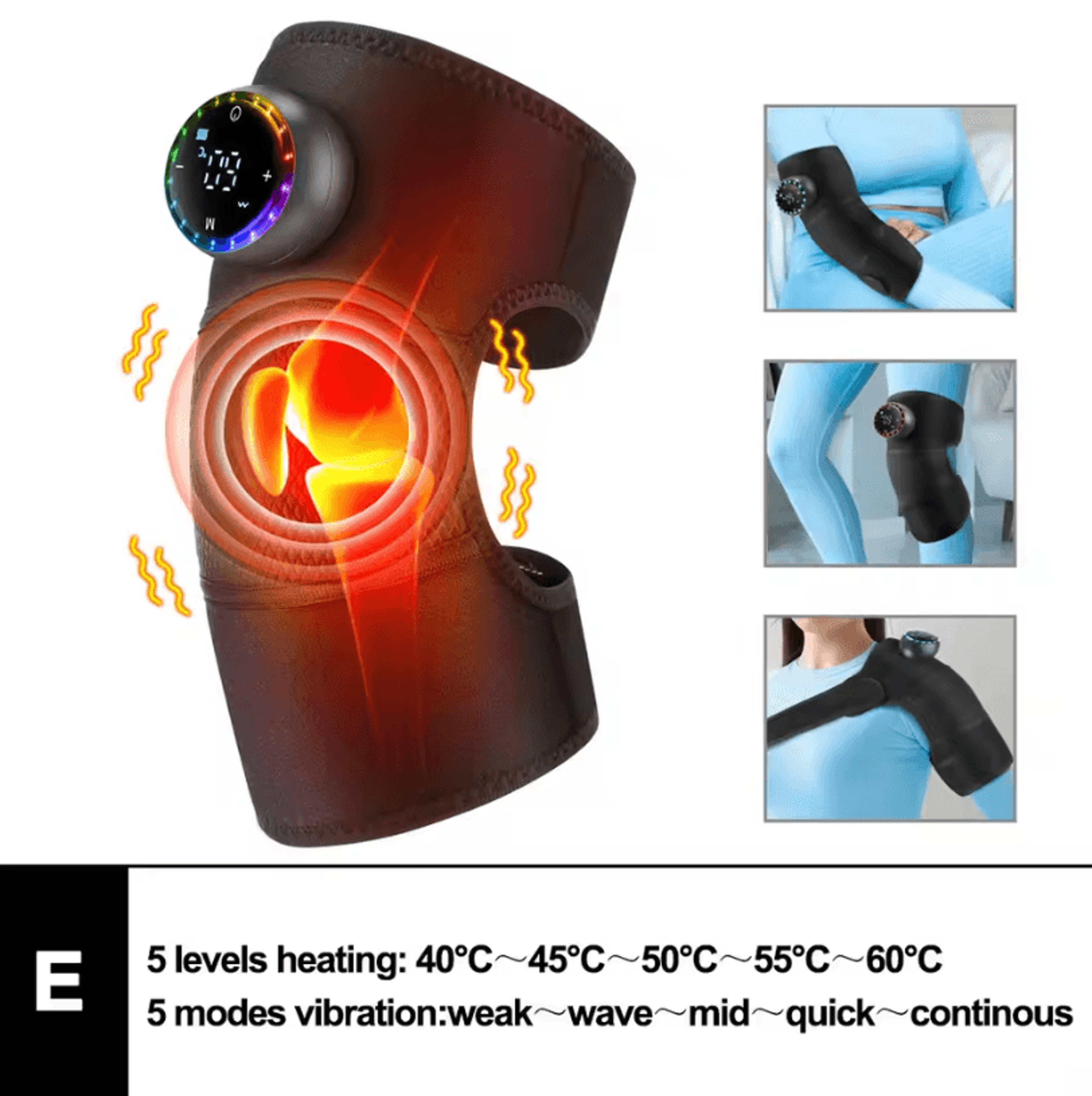 Electric Heated Vibration Knee Massage Pad  3in1 Heated And Vibration Therapy Massager For Joints A 9