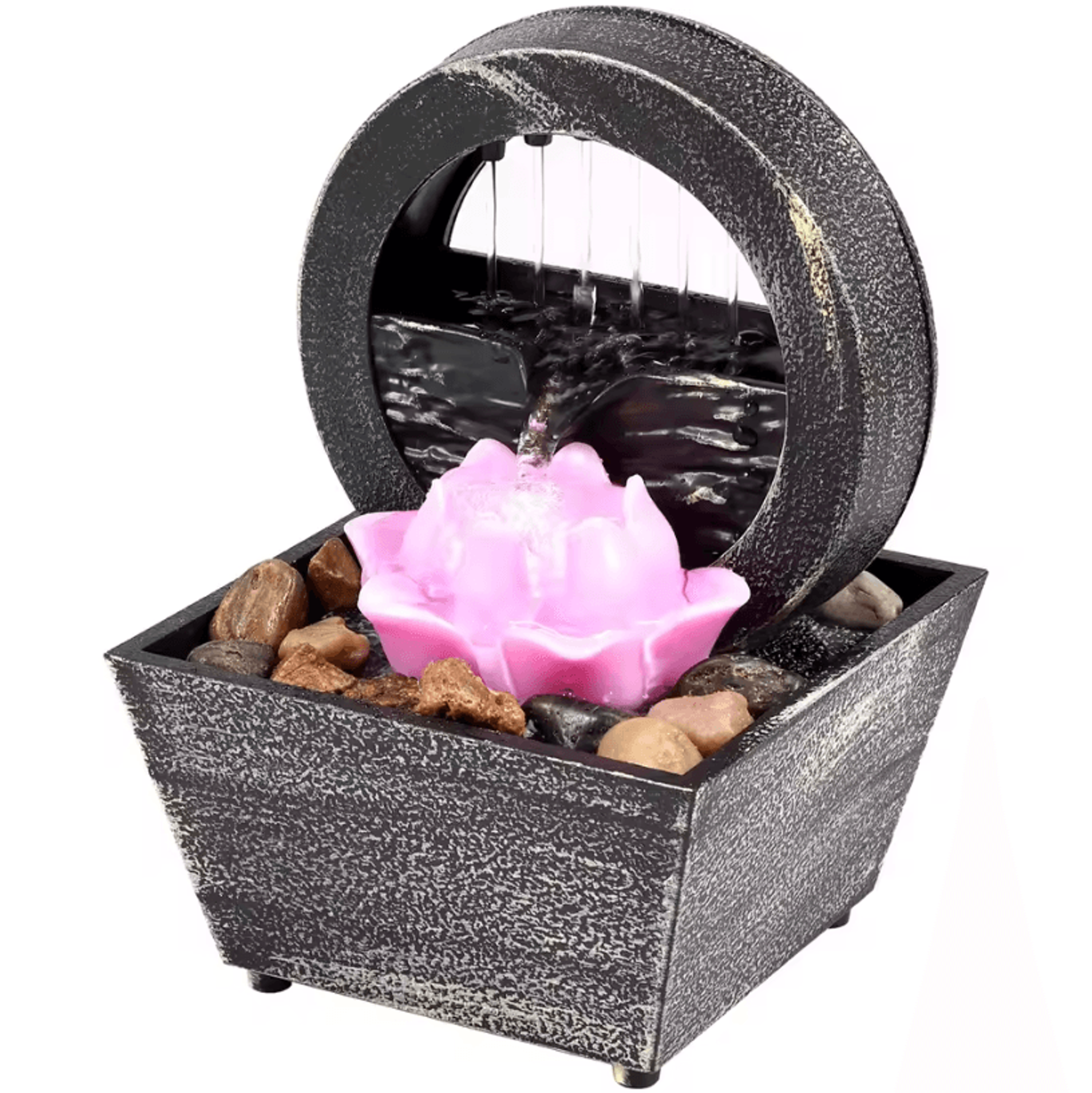 Tabletop Waterfall Fountain With Soft Lights  Relaxation And Meditation Home Decor 12