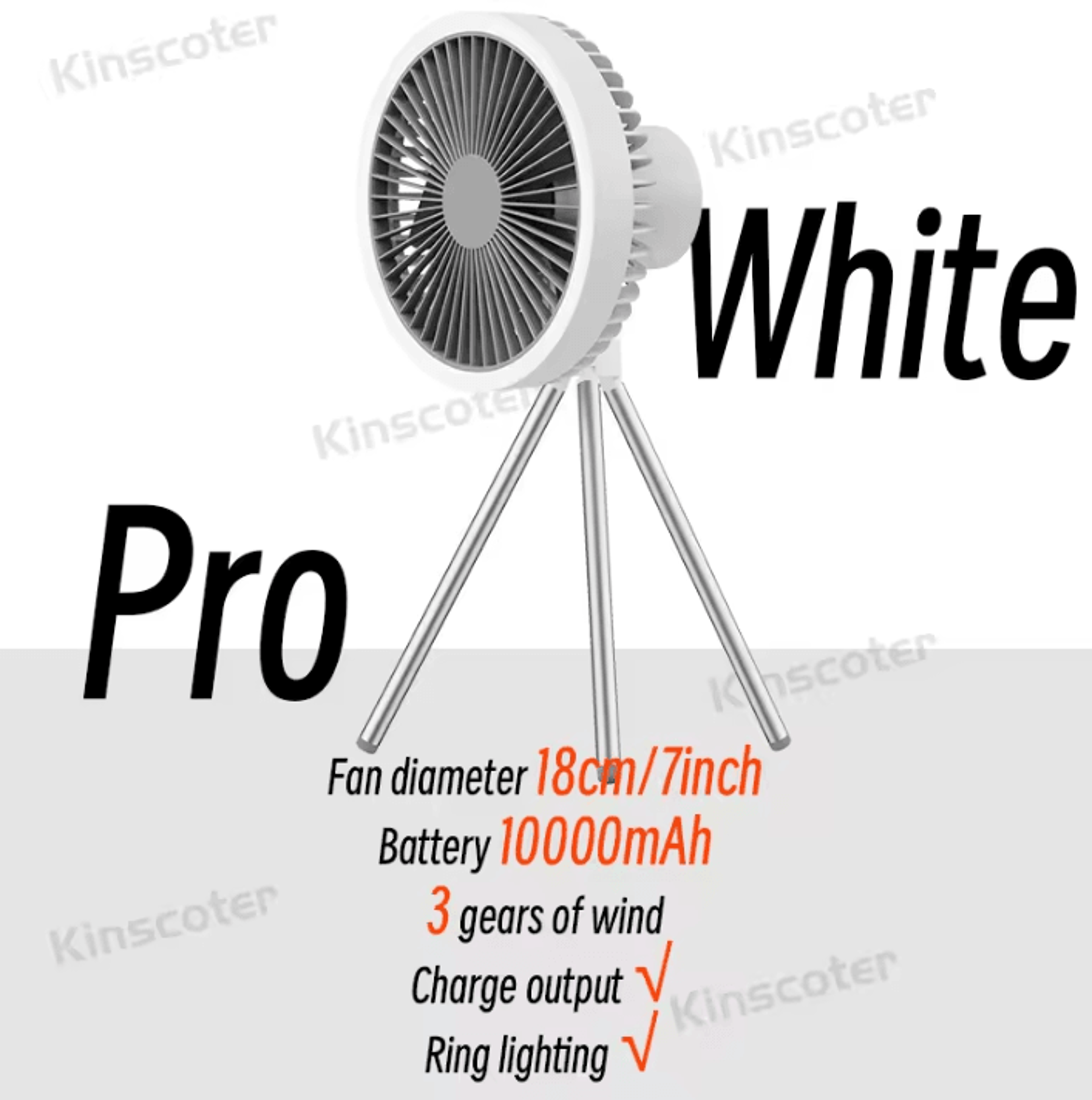 Rechargeable Portable Camping Fan  Cordless Desktop And Ceiling Fan With Power Bank And LED Light 8