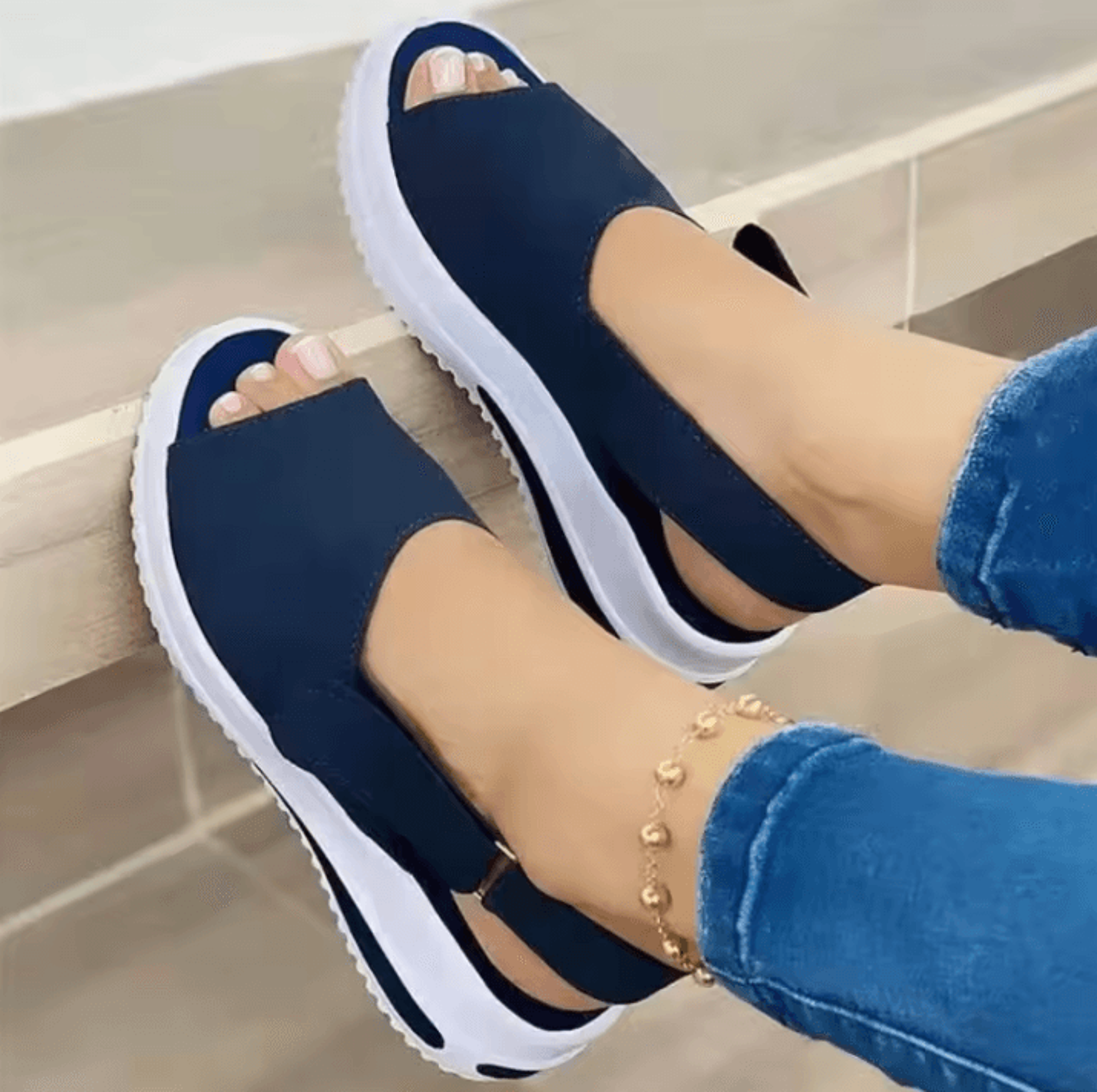 Womens Peep Toe Lightweight Summer Sandals  Breathable NonSlip Fashion Footwear 1
