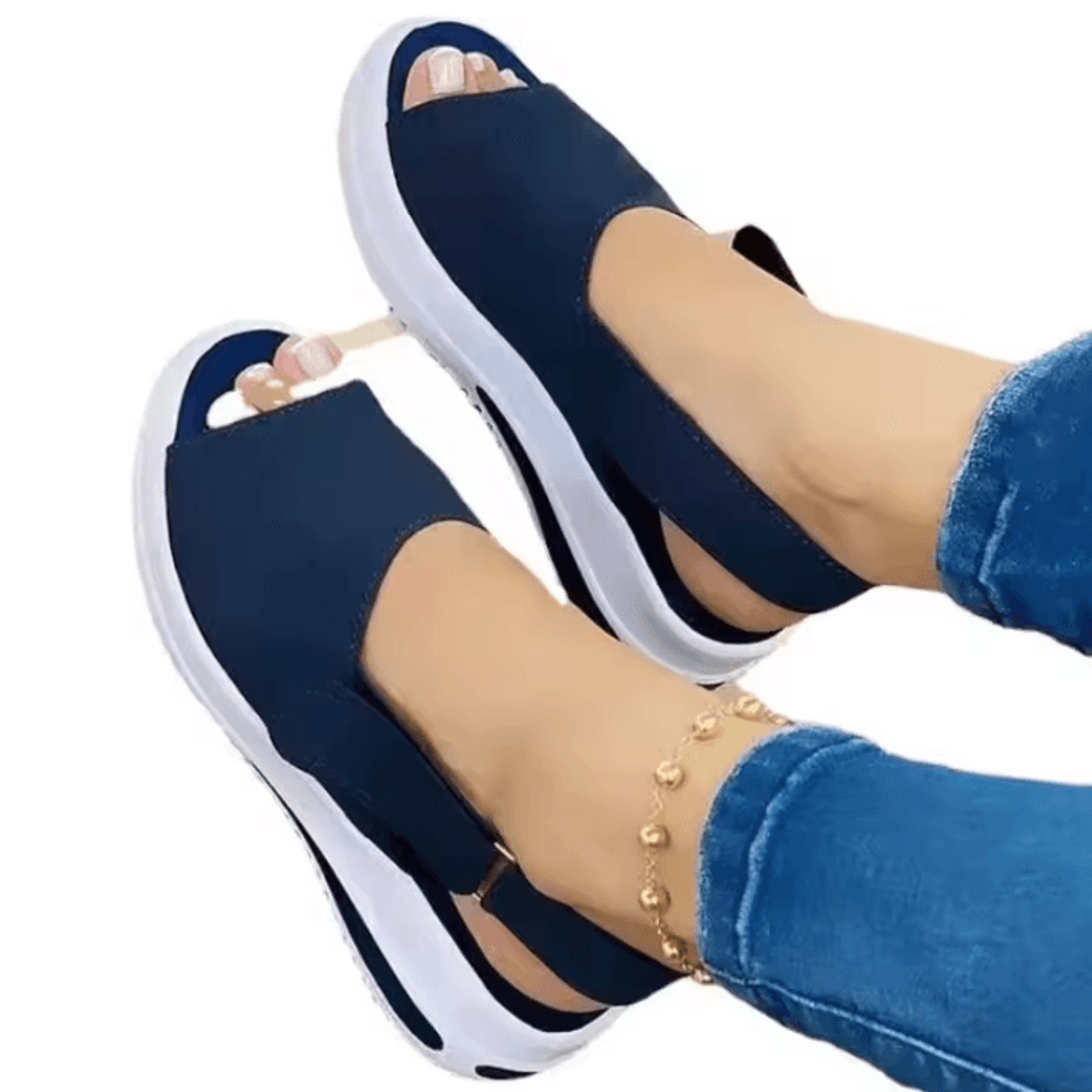 Womens Peep Toe Lightweight Summer Sandals  Breathable NonSlip Fashion Footwear 4