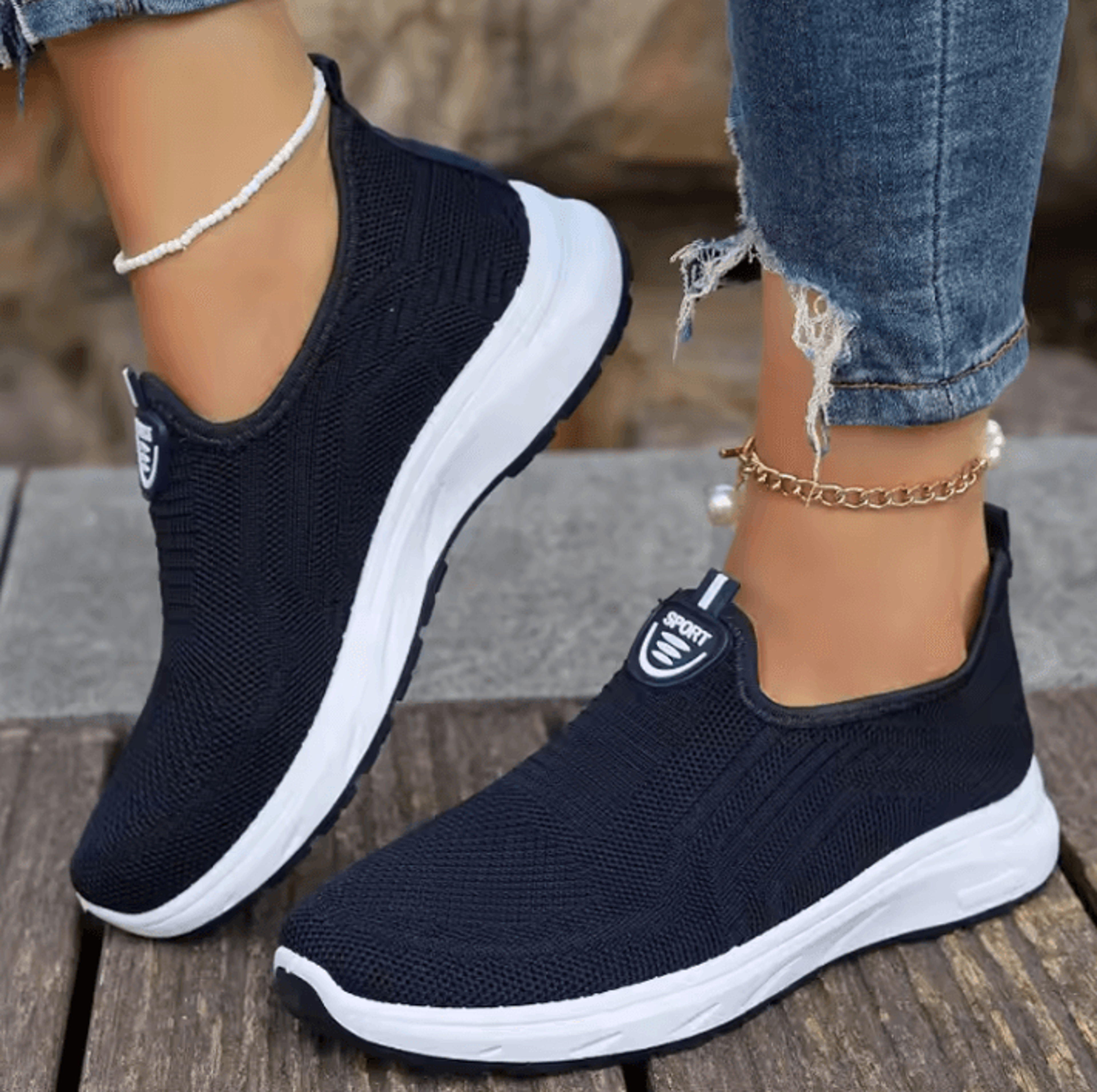 Womens Breathable SlipOn Sneakers  Lightweight Casual Sports And Tennis Loafers 10
