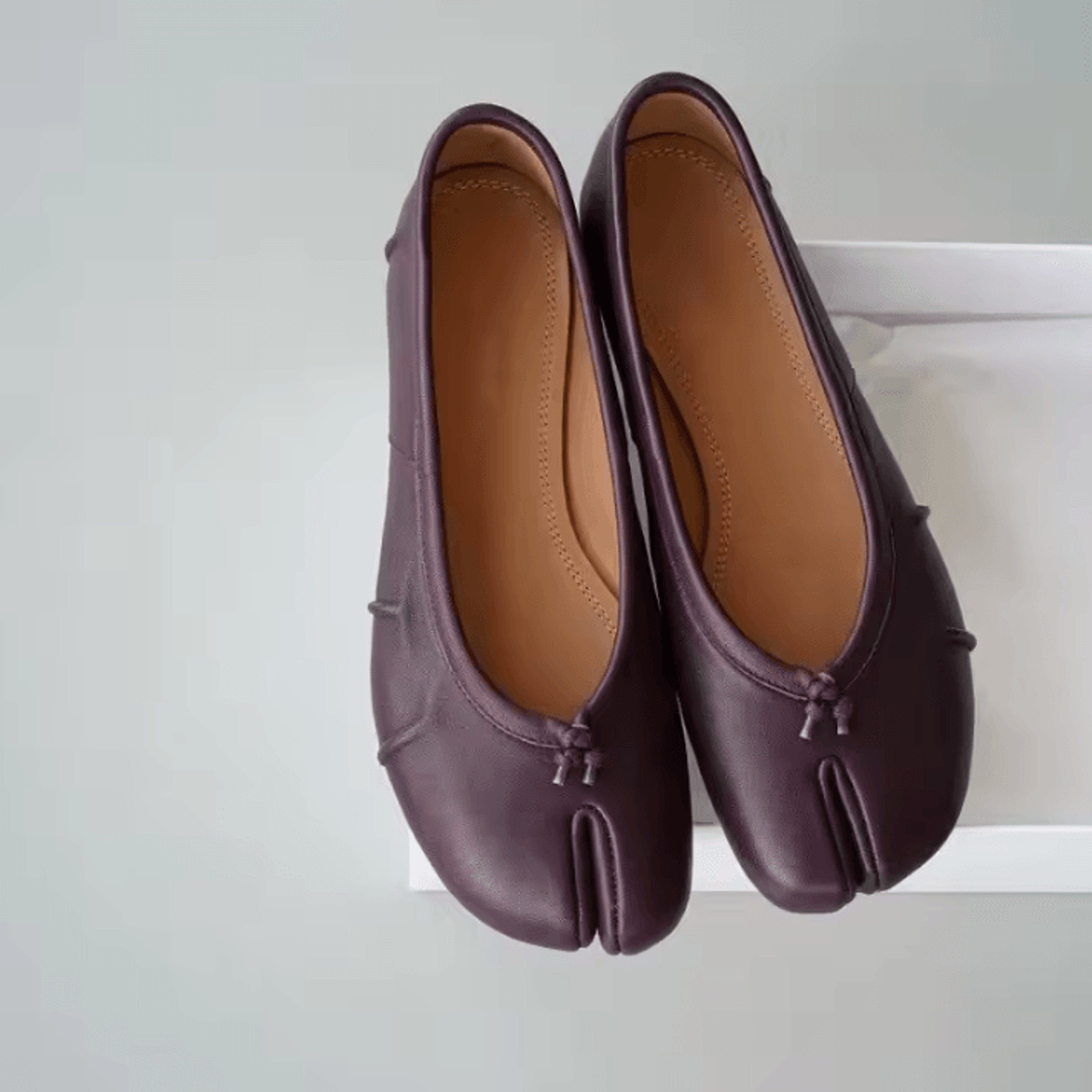 Womens Soft Leather Split Toe Tabi Ballet Flats  Comfortable Casual Loafers For Spring And Autumn 9
