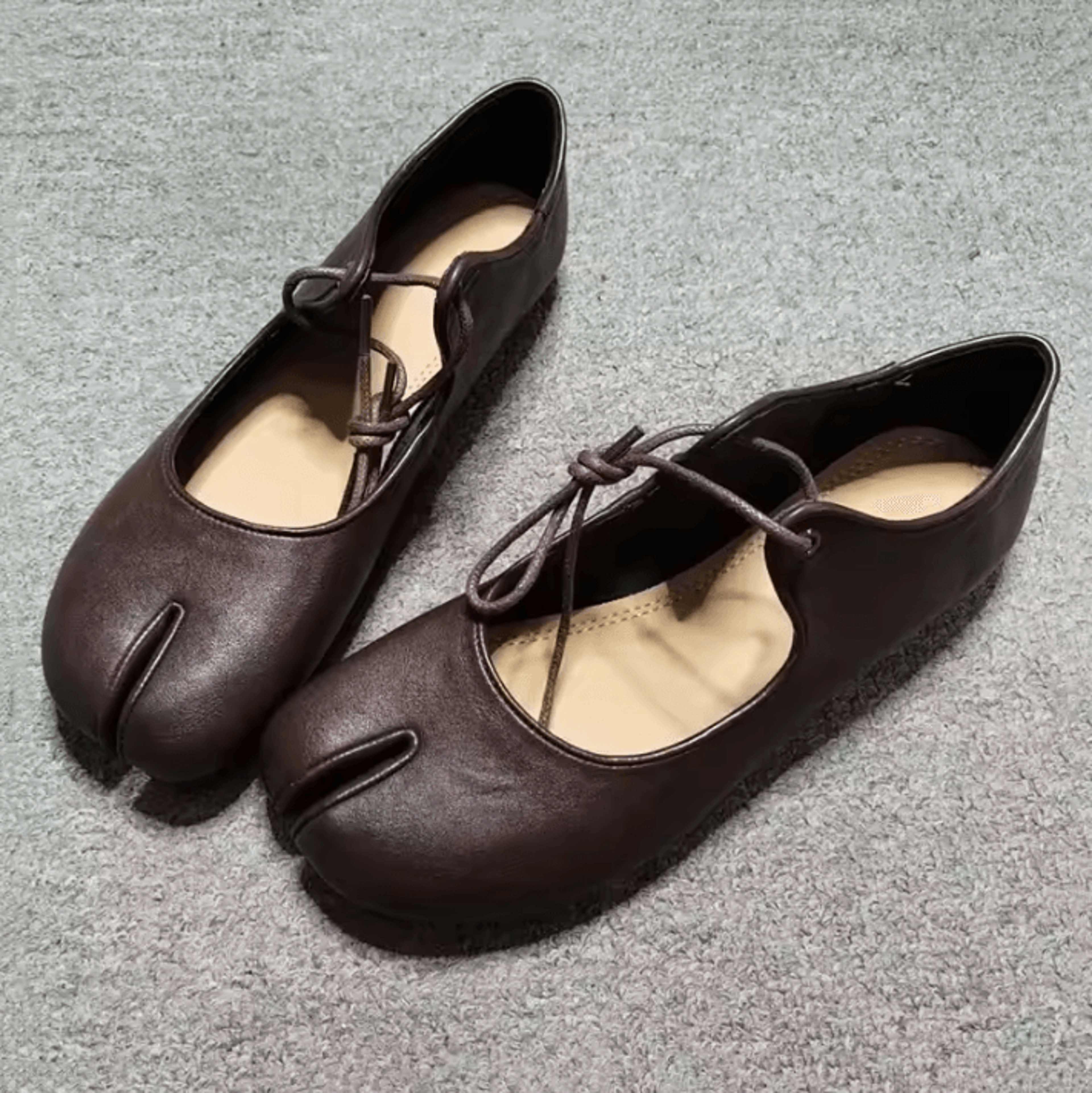 Womens Soft Leather Split Toe Tabi Ballet Flats  Comfortable Casual Loafers For Spring And Autumn 11