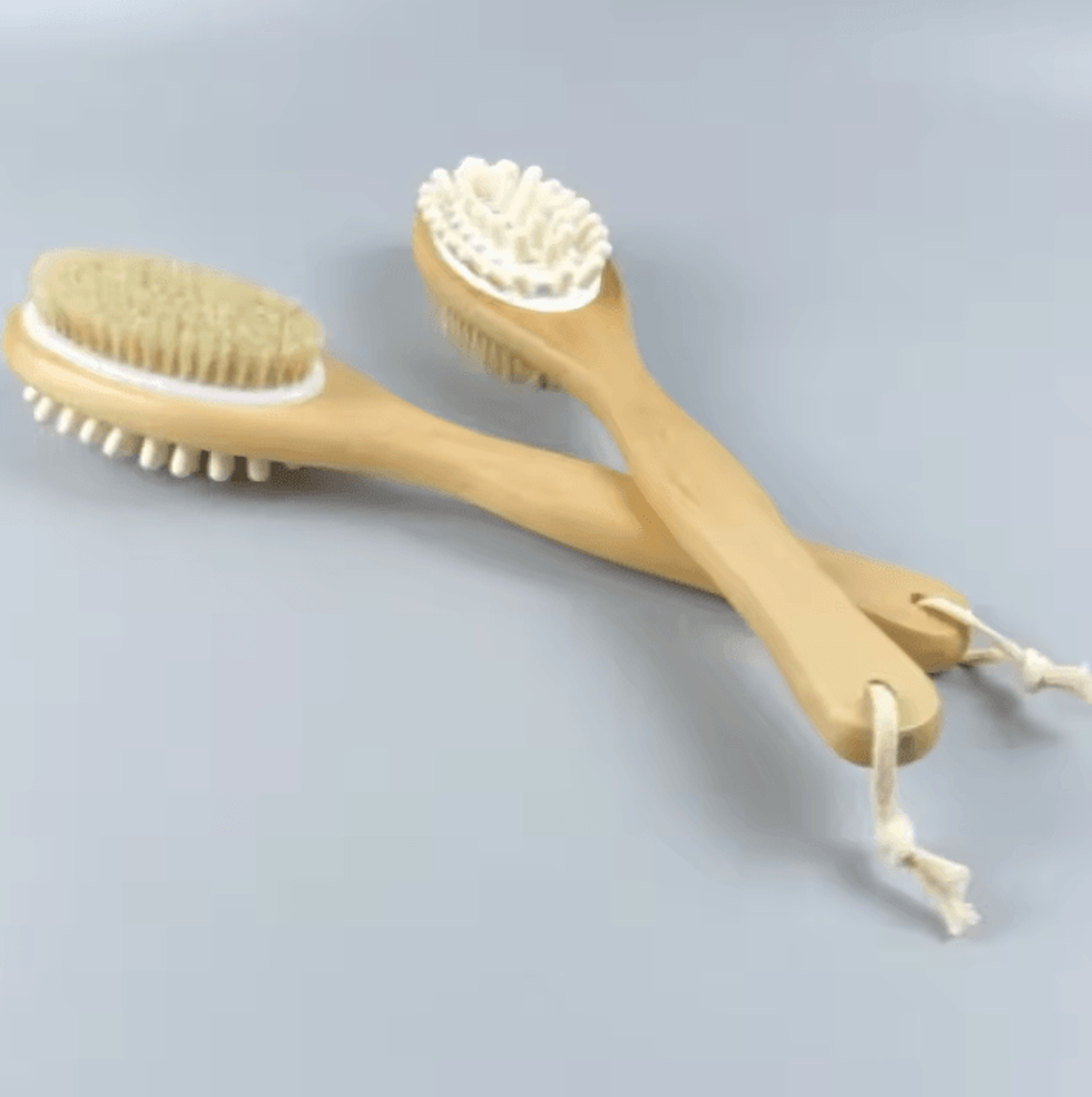 2in1 Natural Bristle Body Massage Brush  Dry Skin Exfoliator And AntiCellulite Circulation Massager 14