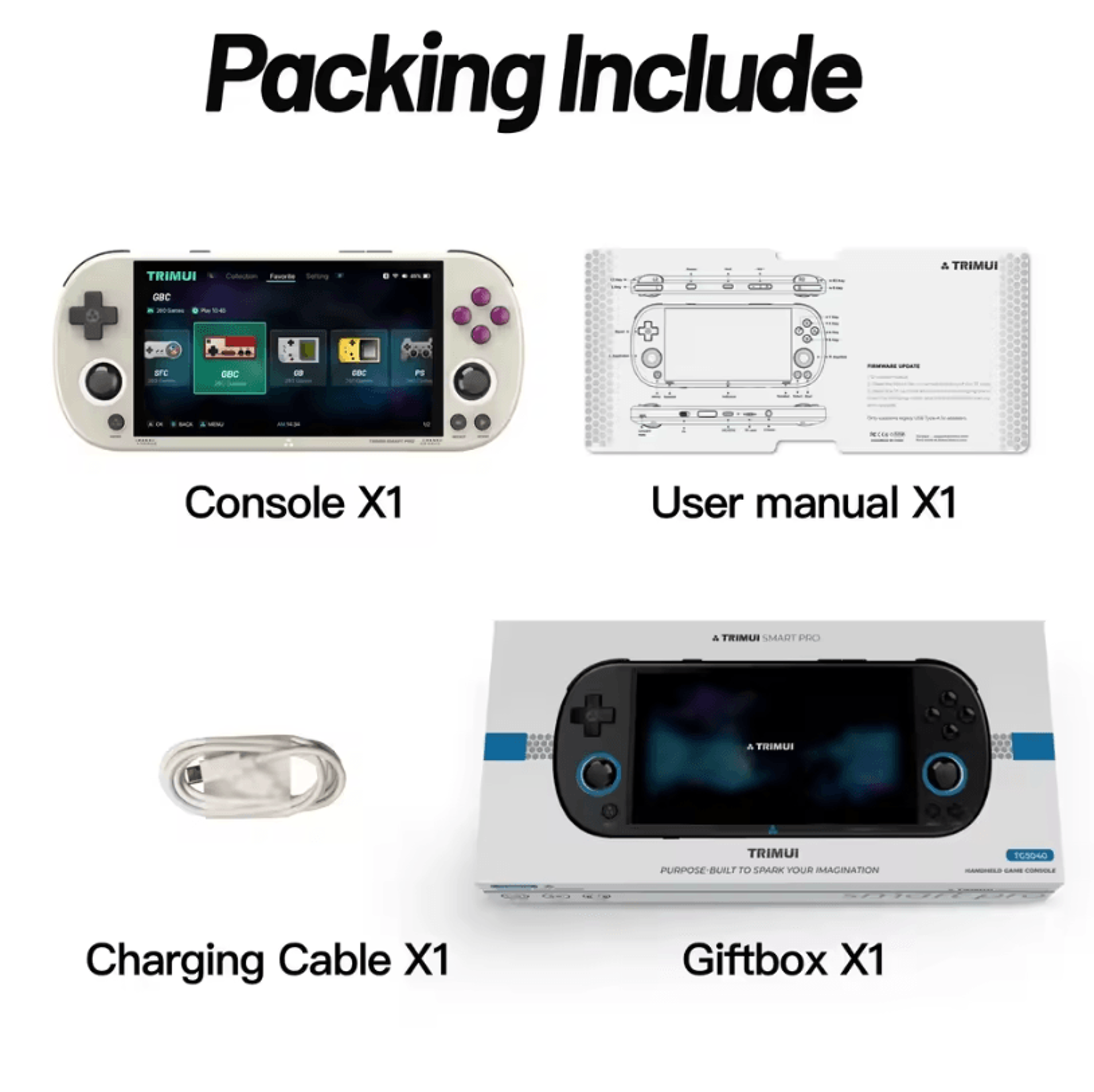 Trimui Smart Pro Handheld Game Console  Portable Retro Gaming Player With 496 Inches IPS Screen 5