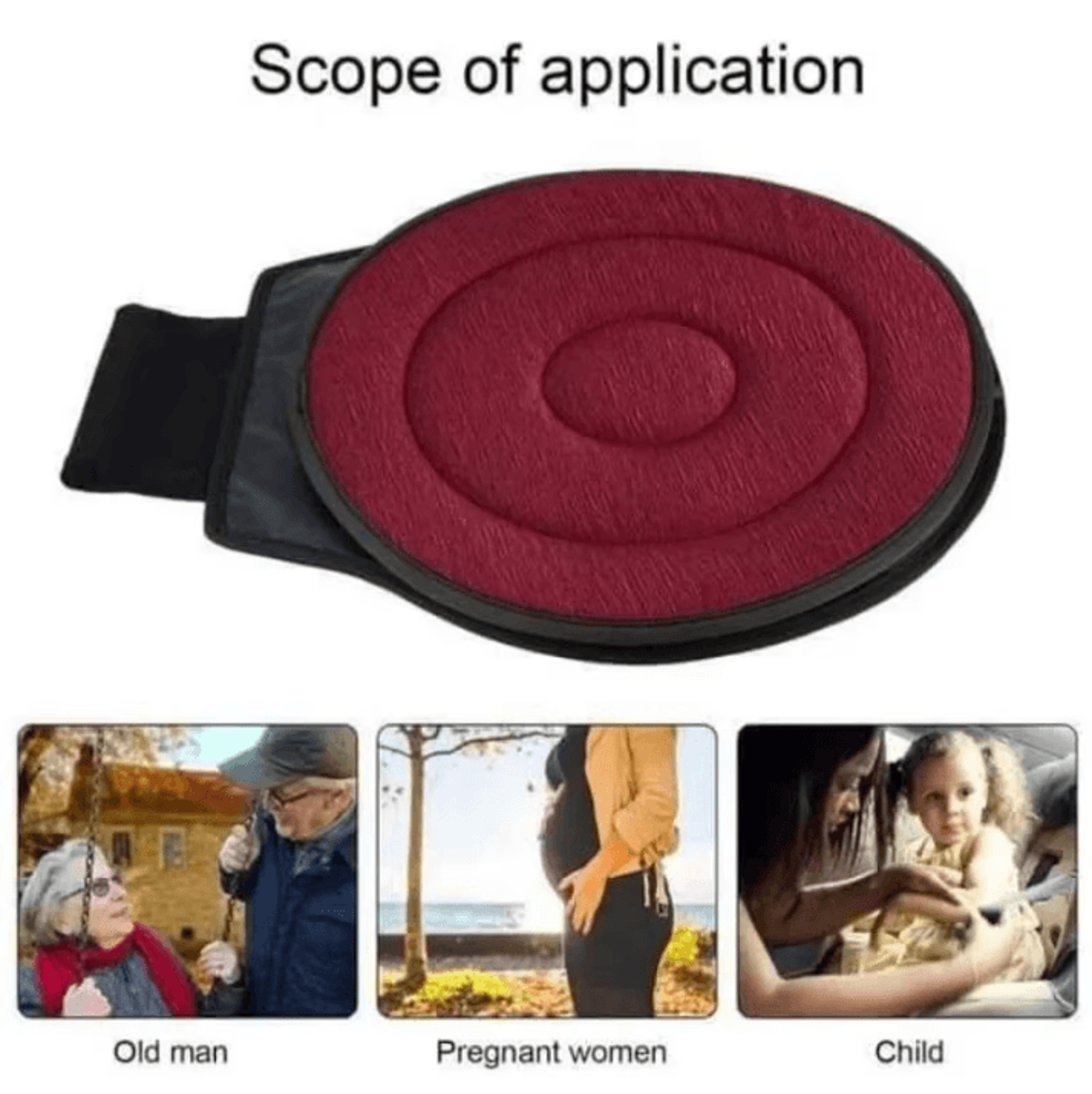 360 Degree Rotating Seat Cushion  Memory Foam Swivel Car And Chair Comfort Pad 1