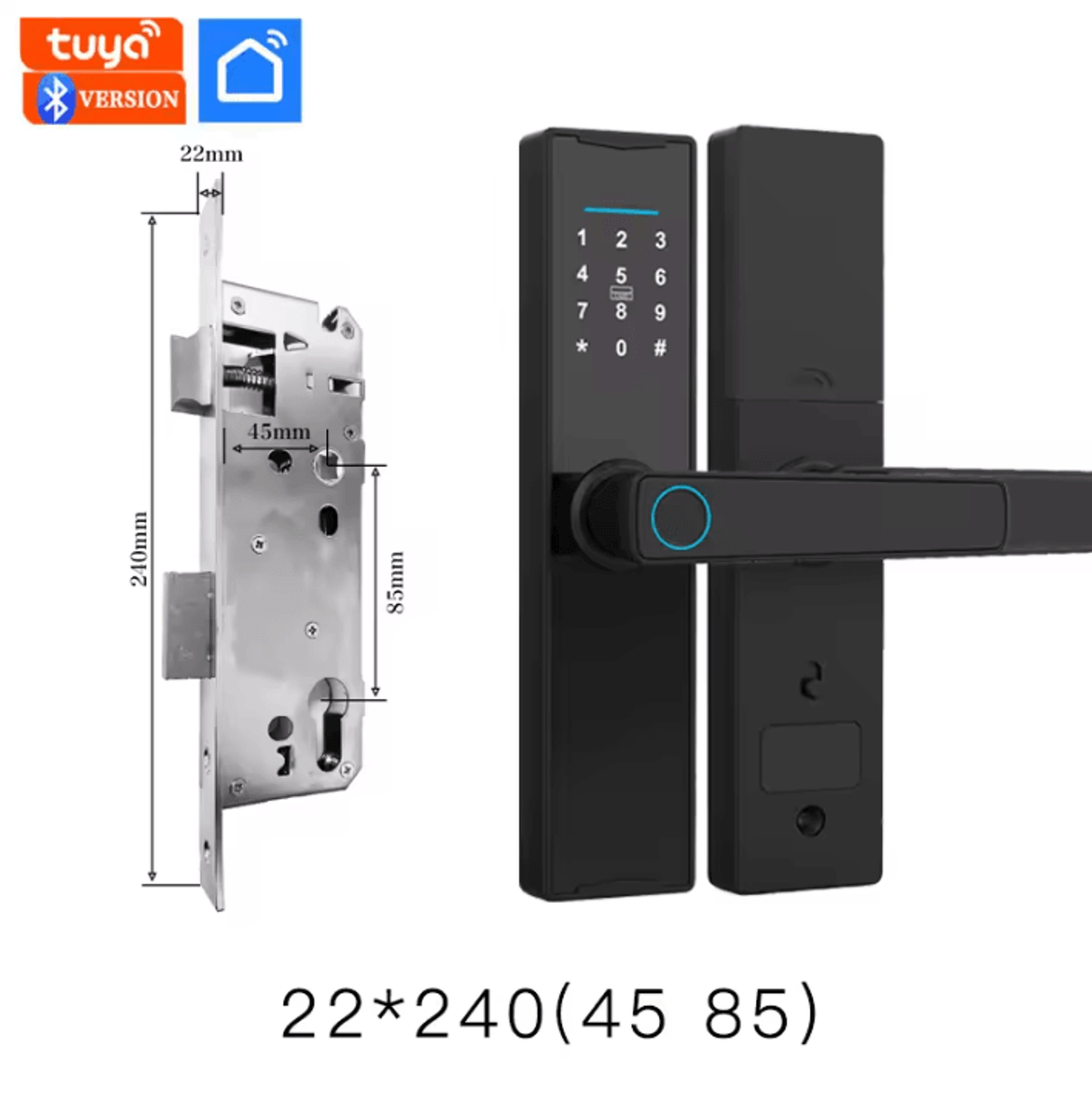 Smart Bluetooth Door Lock  Tuya App Compatible Biometric Fingerprint Electronic Home Lock 19