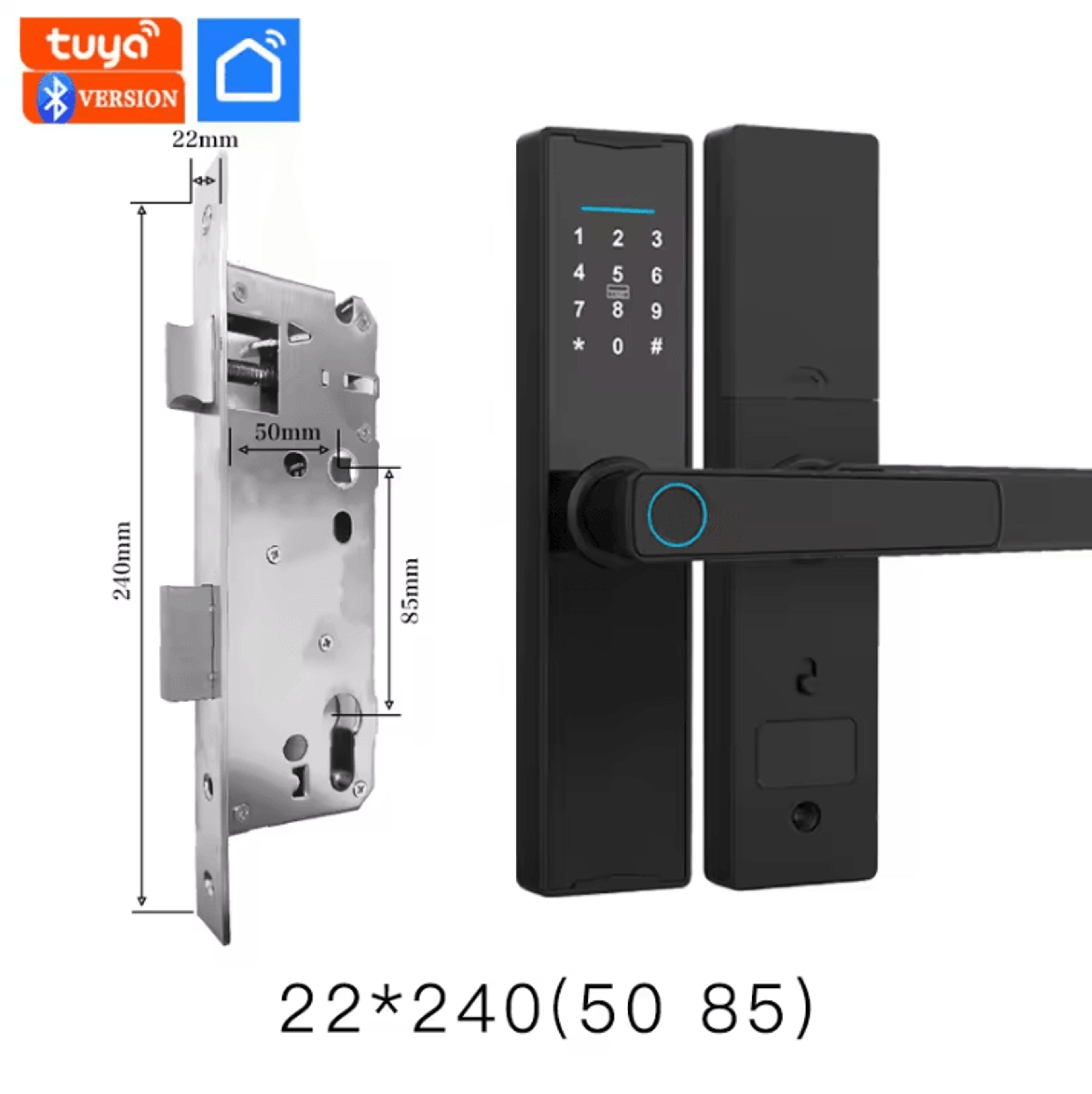 Smart Bluetooth Door Lock  Tuya App Compatible Biometric Fingerprint Electronic Home Lock 20