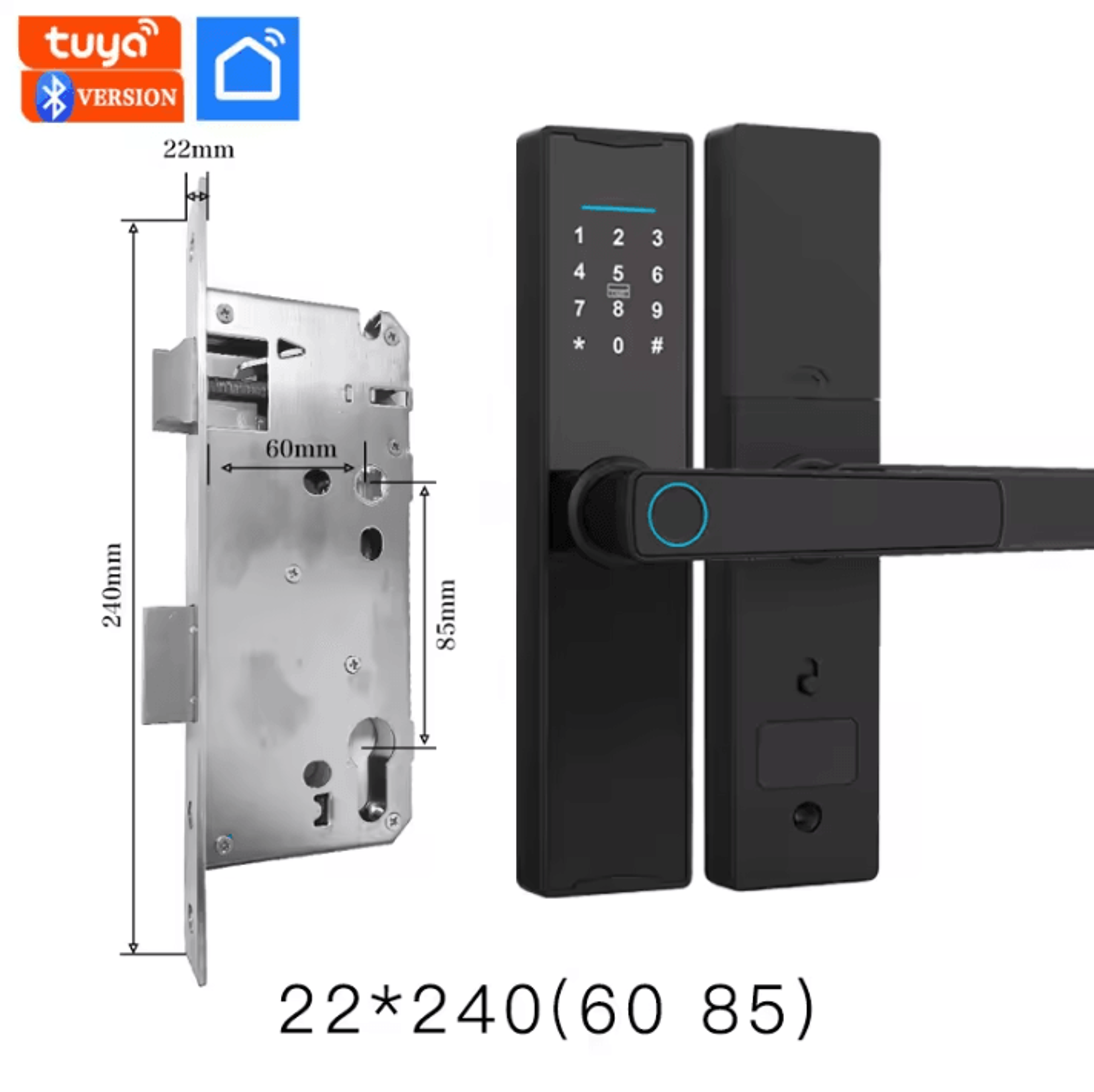 Smart Bluetooth Door Lock  Tuya App Compatible Biometric Fingerprint Electronic Home Lock 21