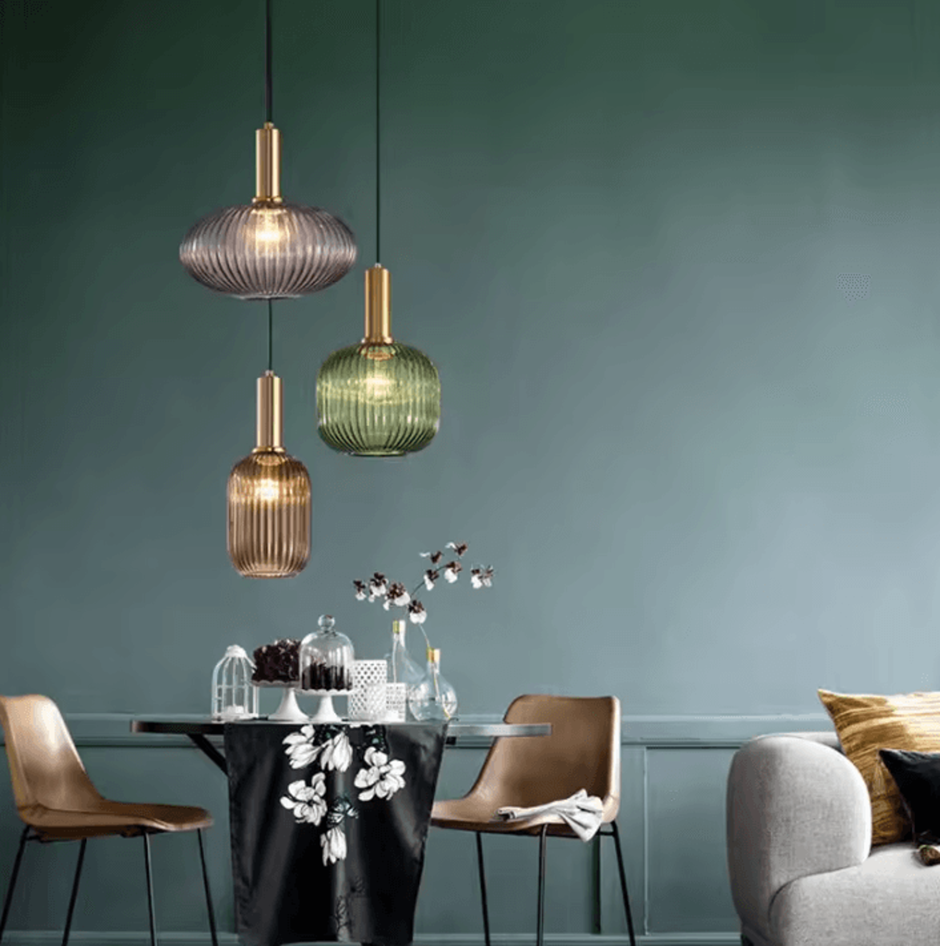 Retro Colorful Glass Pendant Lights  Creative LED E27 Hanging Lighting For Living Room And Bedroom 4