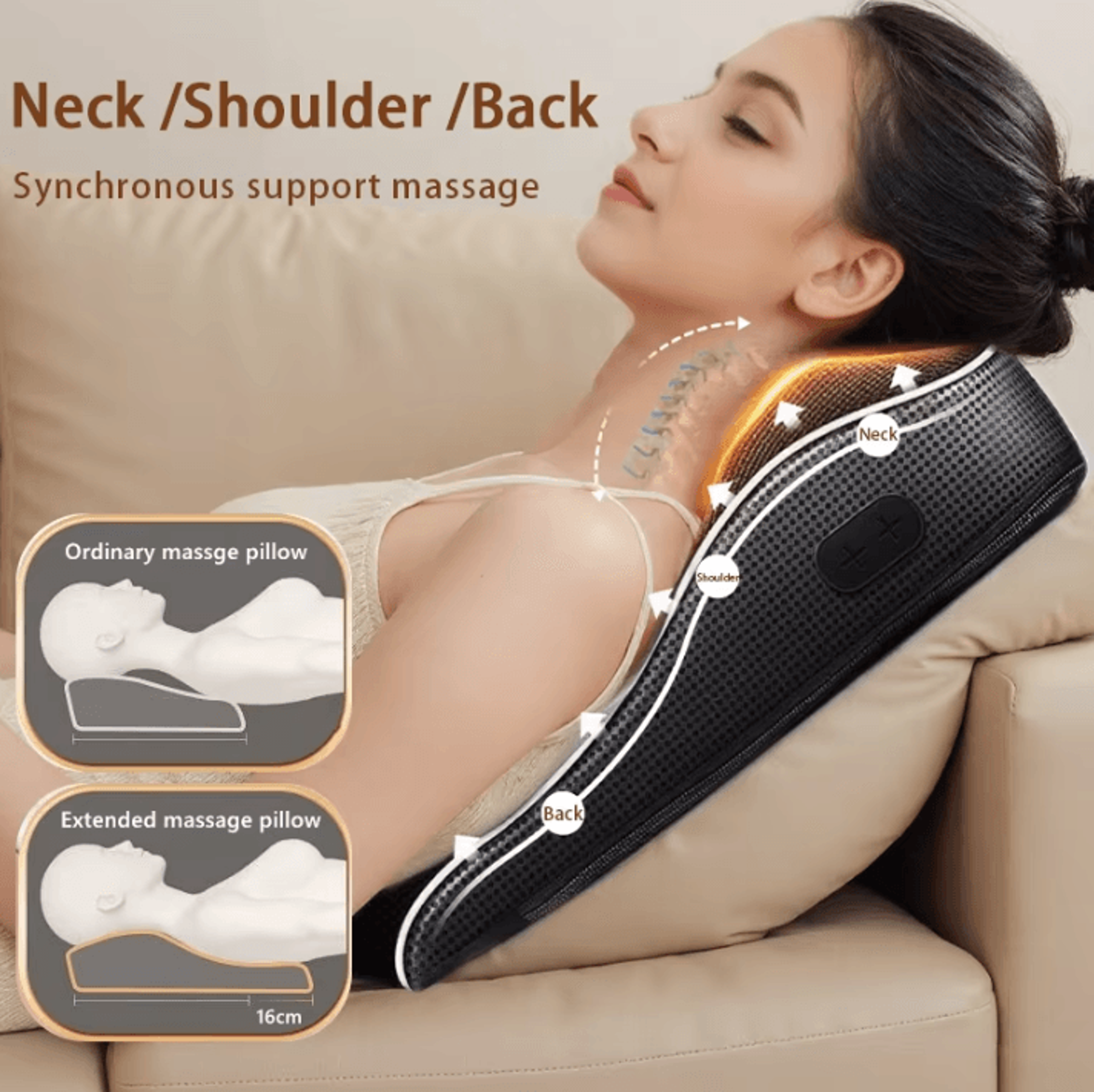 Electric Shiatsu Head Neck And Cervical Traction Body Massager  Heated Vibration Car And Home Back  4