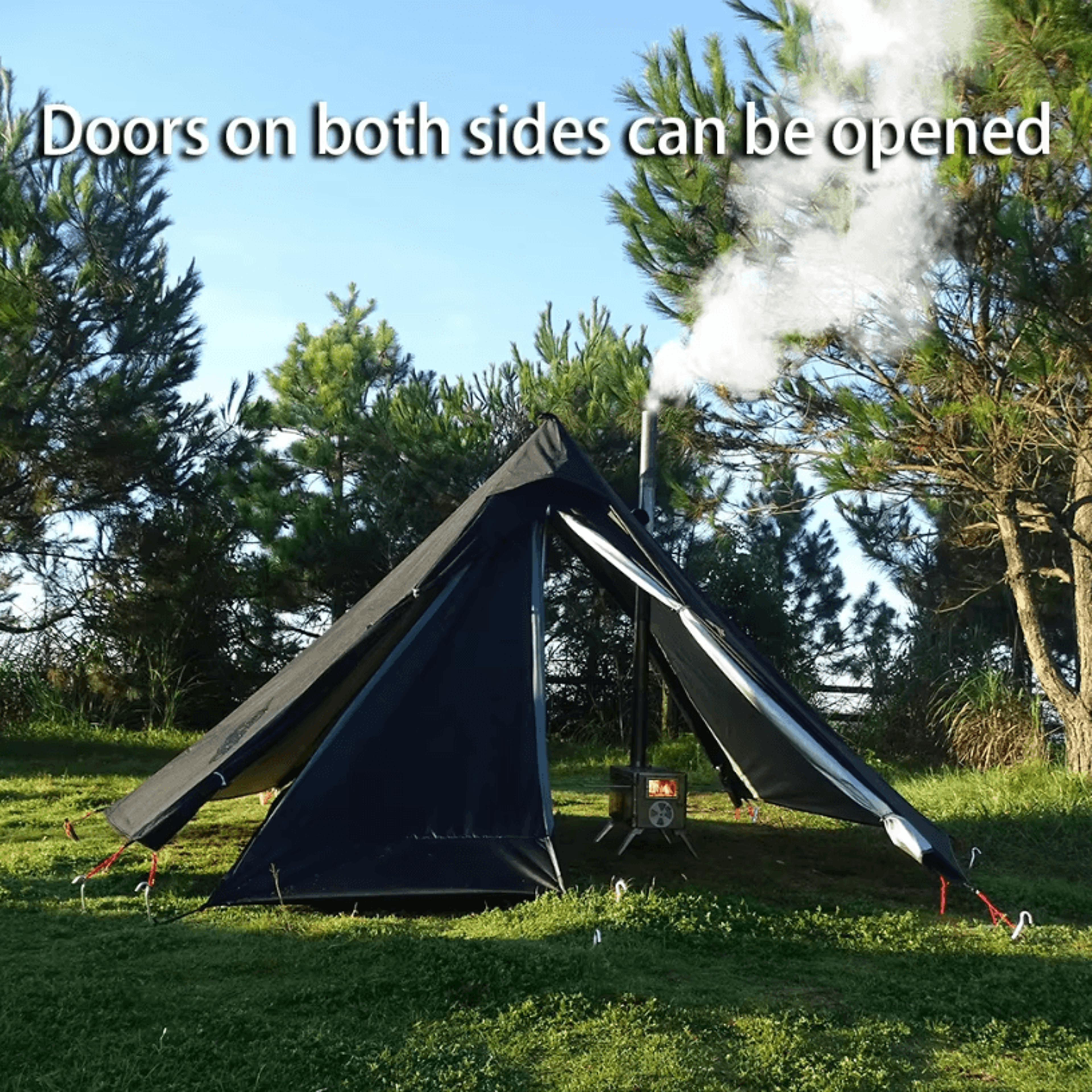Ultralight Hot Tent With Chimney Window  OnePerson Double Layer Tipi Teepee Bushcraft Shelter 2
