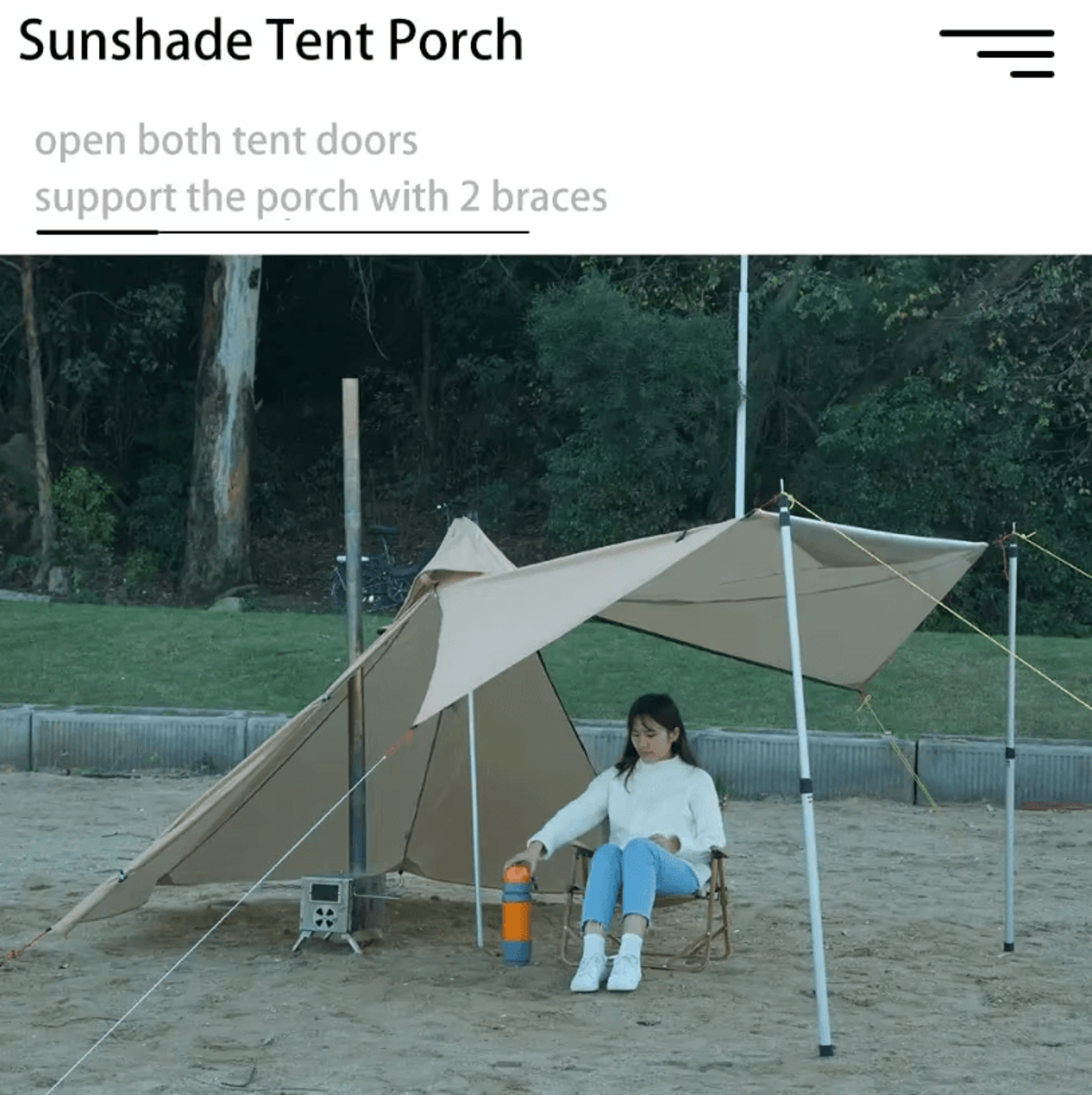 Ultralight Hot Tent With Chimney Window  OnePerson Double Layer Tipi Teepee Bushcraft Shelter 4