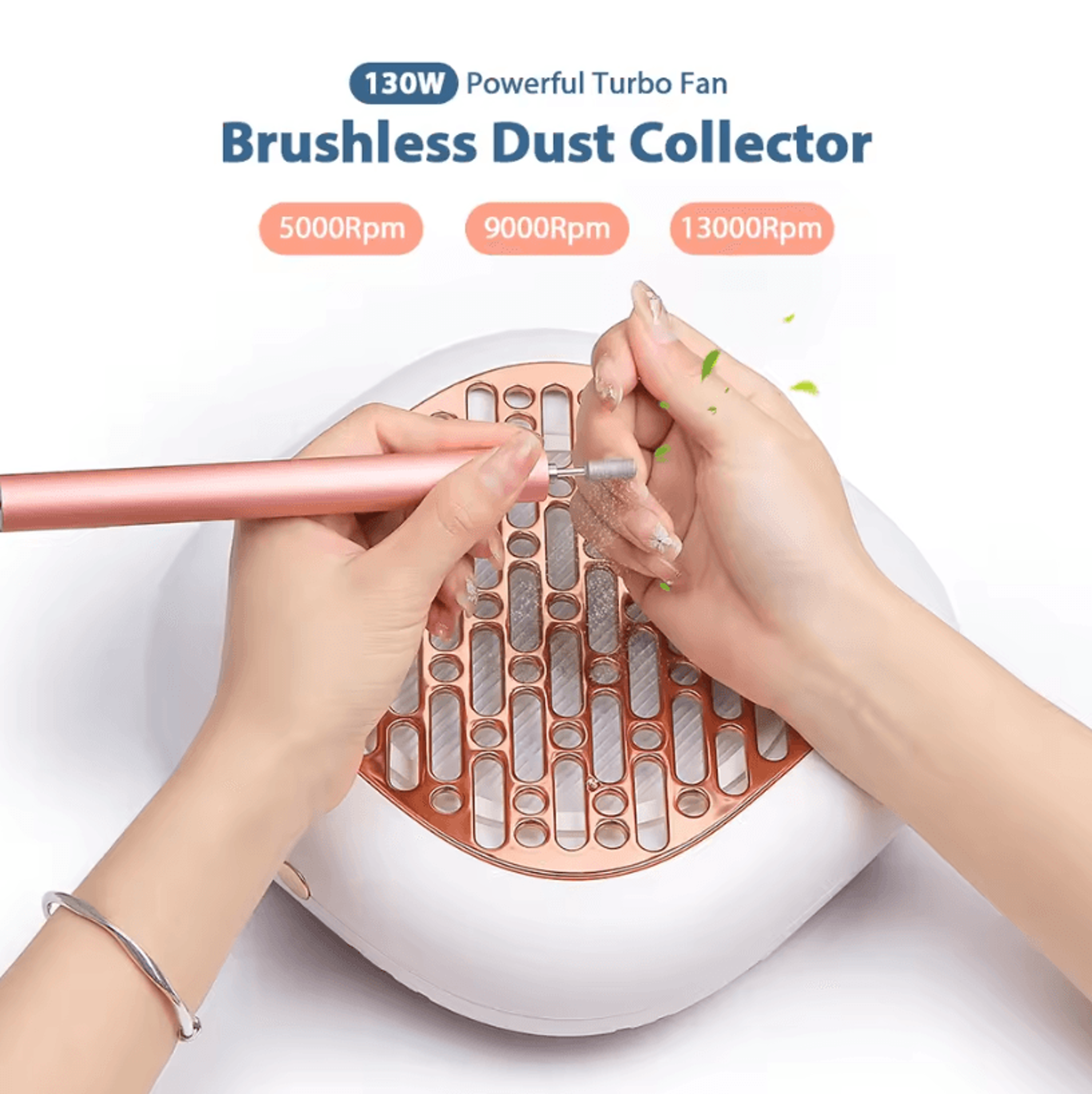 130W Nail Dust Collector  Professional Brushless Nail Dust Extractor Vacuum Cleaner 0