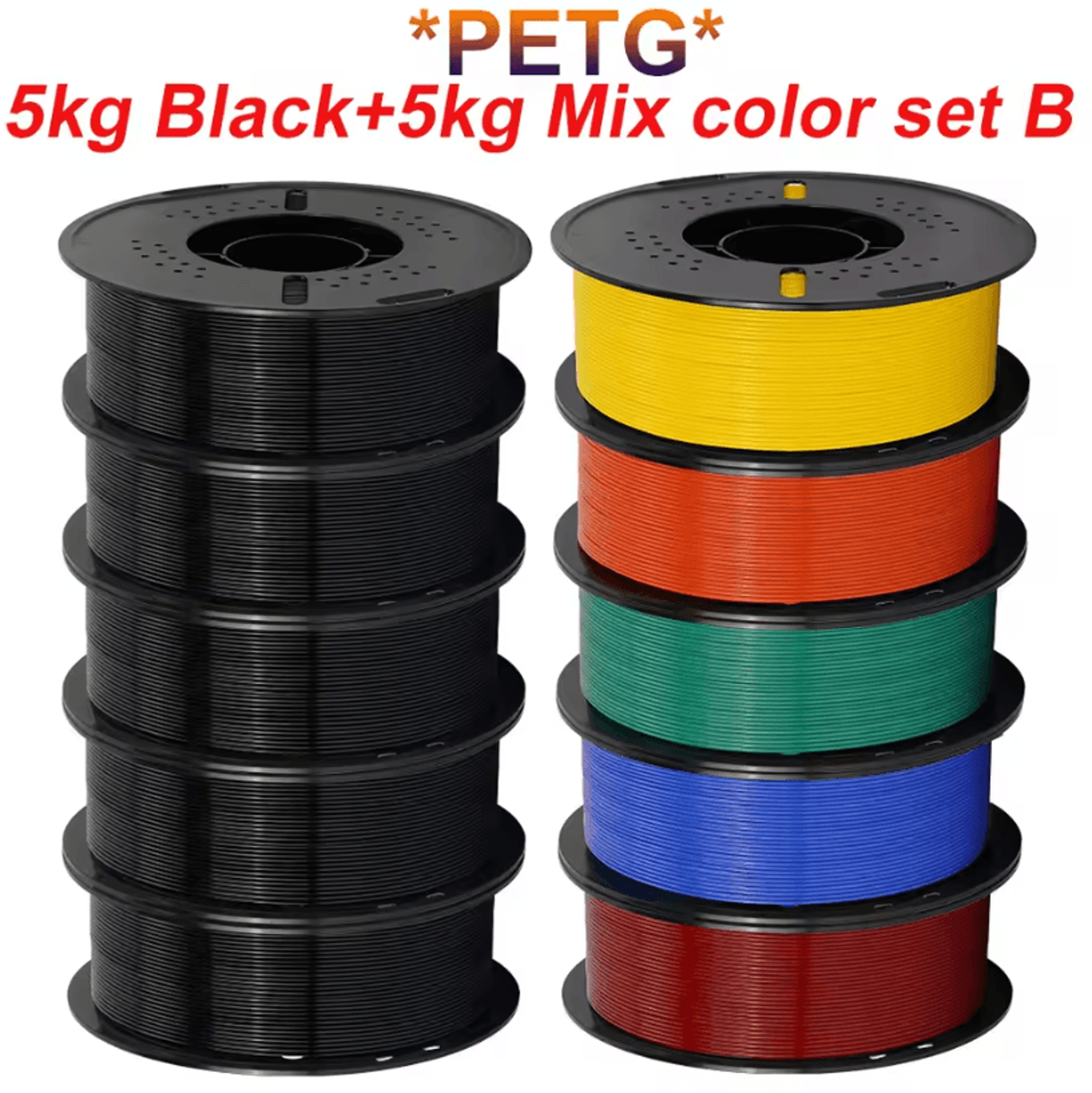 KINGROON 10kg PLA  PETG 175mm 3D Printer Filament Bundle  Mixed Colors FDM Material 27