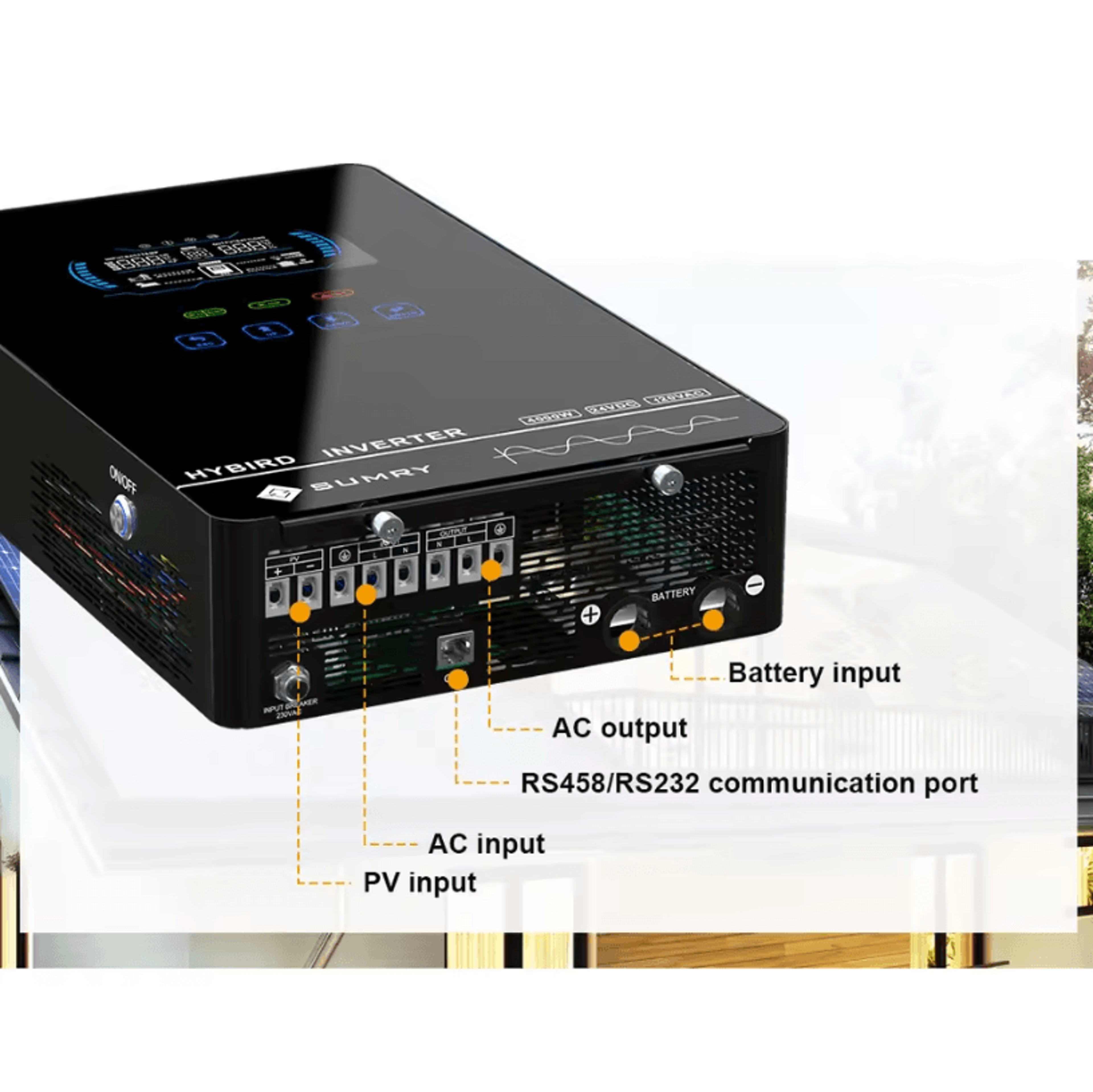 SUMRY 4000W Hybrid Solar Inverter 24V  HighEfficiency OffGrid Power Solution 4