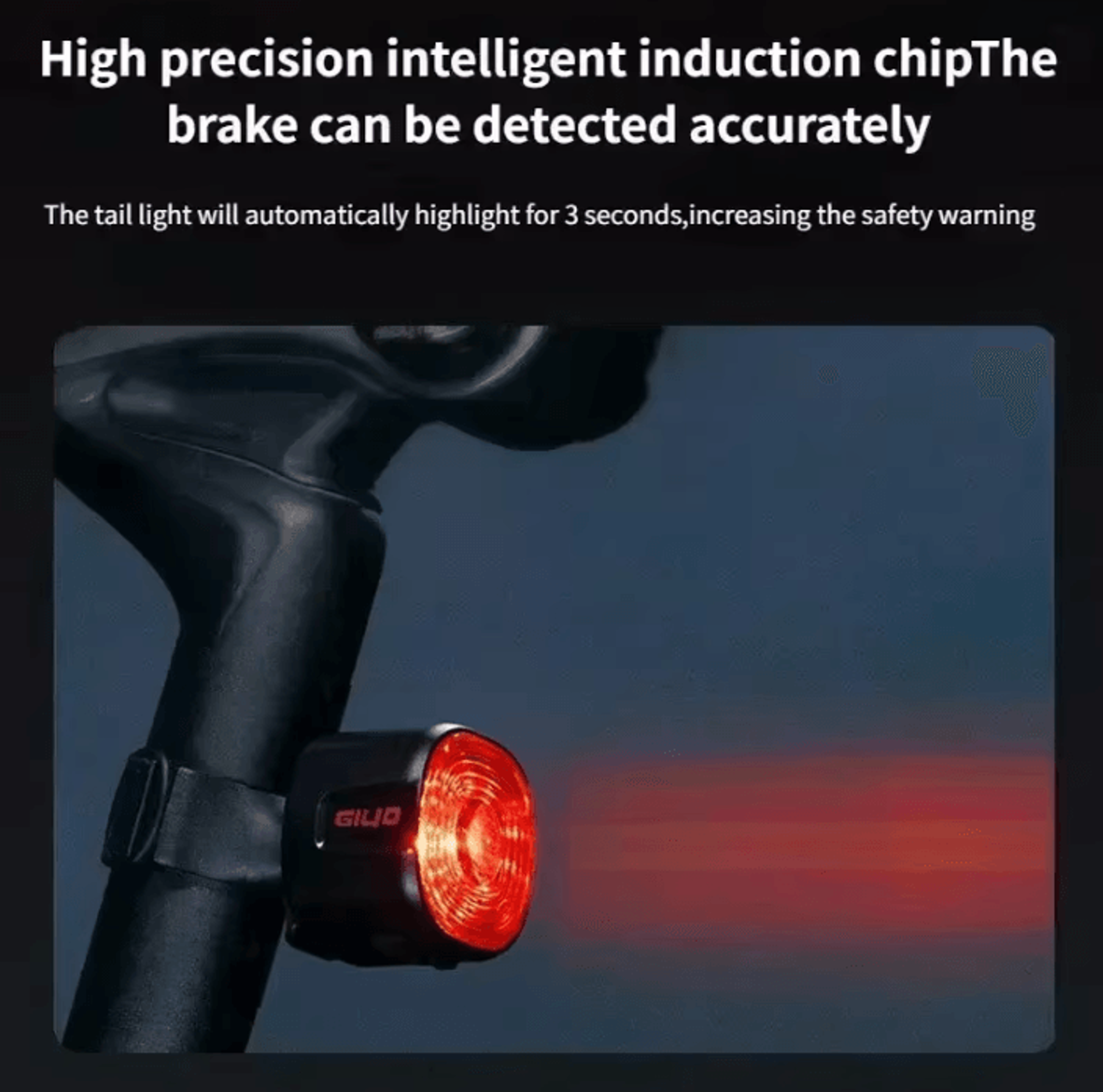 Smart Brake Bicycle Rear Light  LED Taillight With Auto Stop Signal And TypeC Charging 3