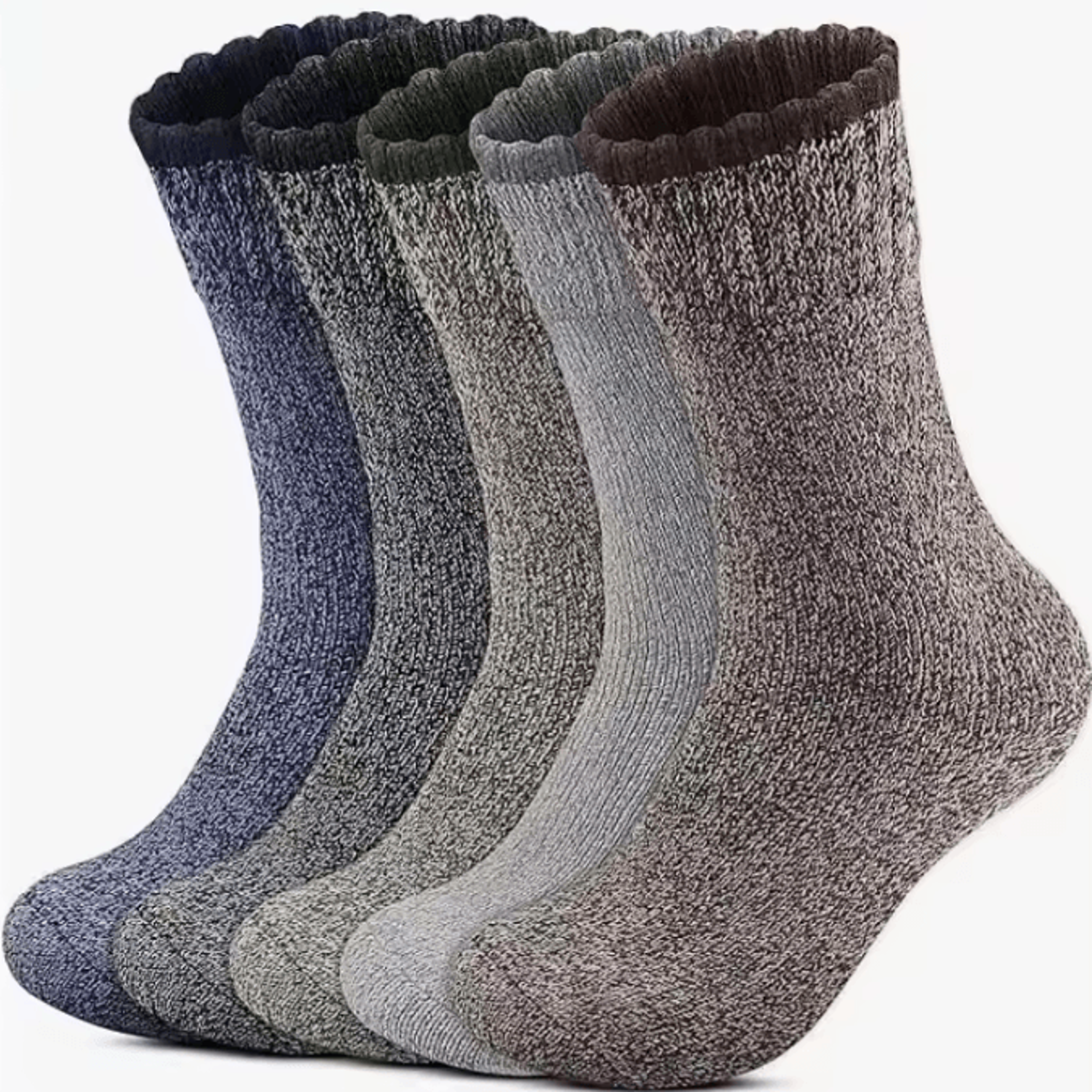 5 Pairs Mens Merino Wool Socks  Super Thick Thermal Hiking Socks For Cold Weather US Size 65115 6