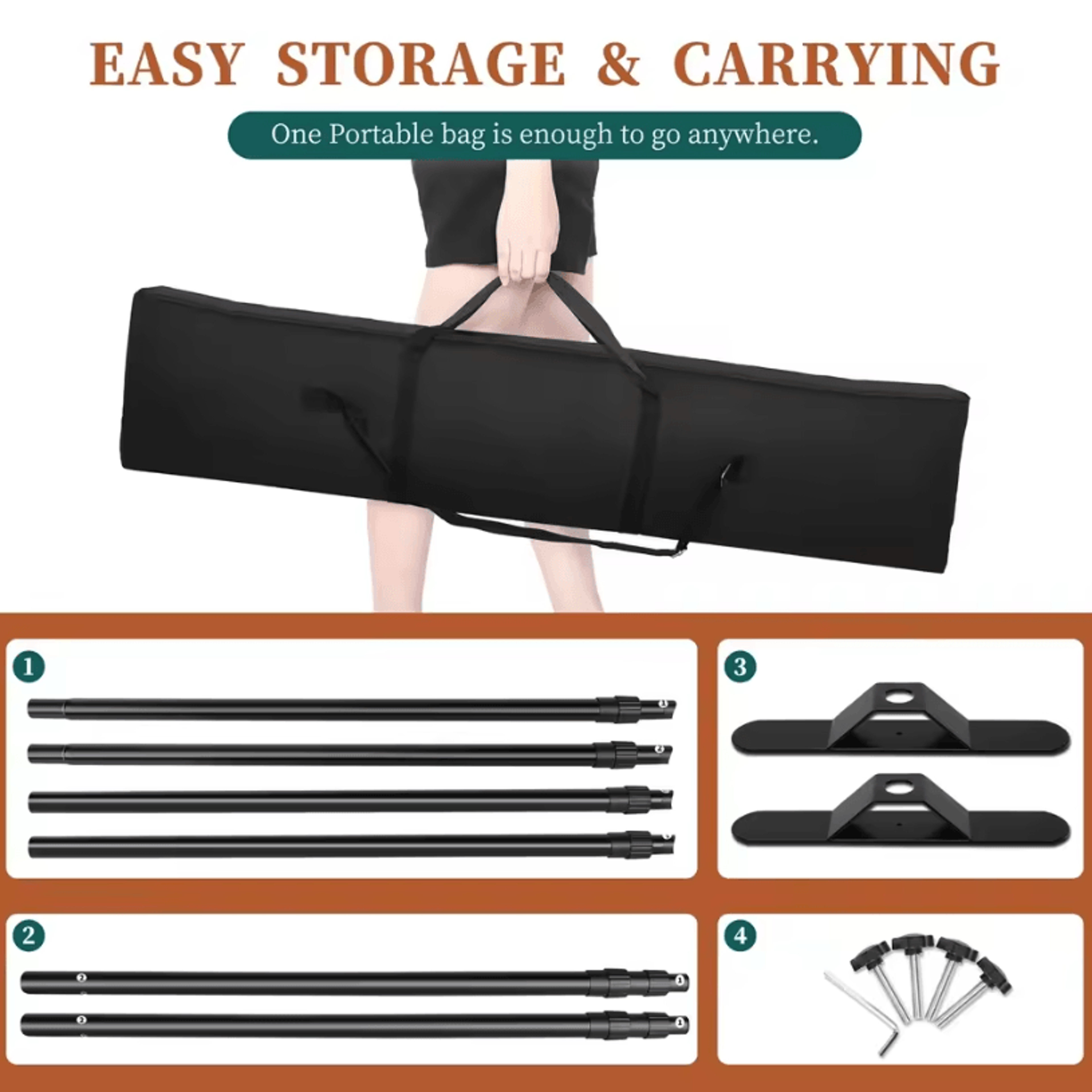 Double Crossbar Photography Backdrop Stand  Adjustable Background Support System For Studio Video A 4