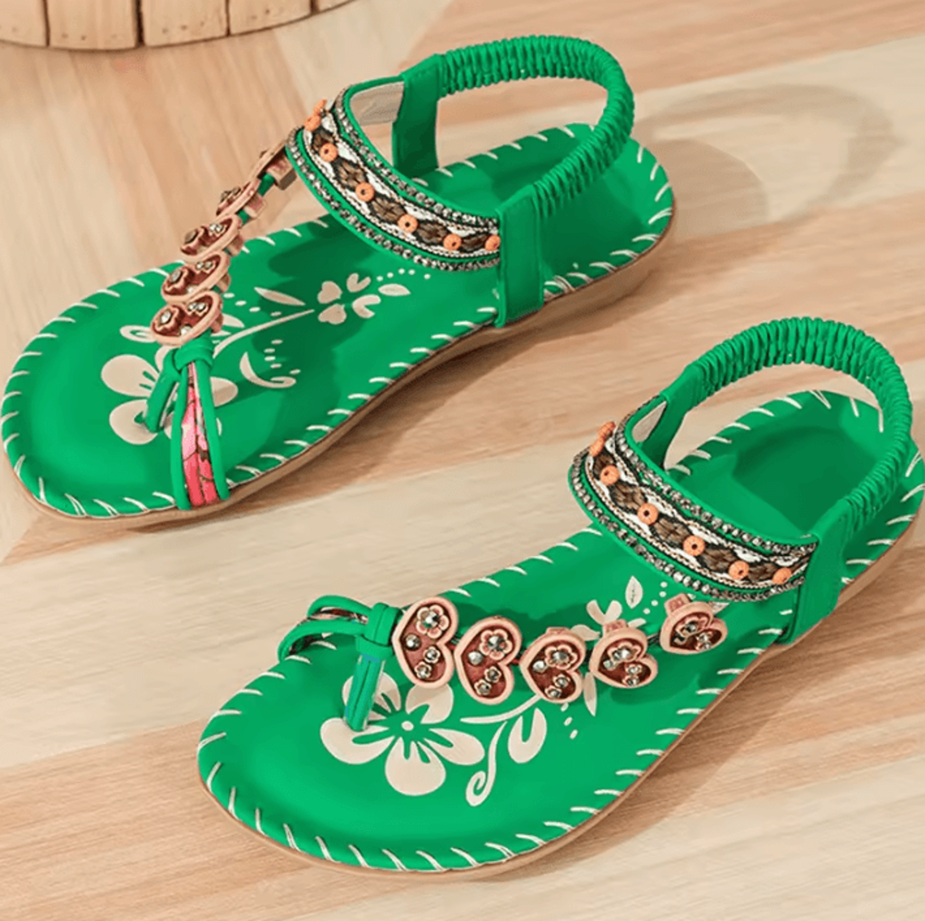 Bohemian Sandals For Women Summer 2025  Low Heel Beach Flip Flops Casual Shoes 13