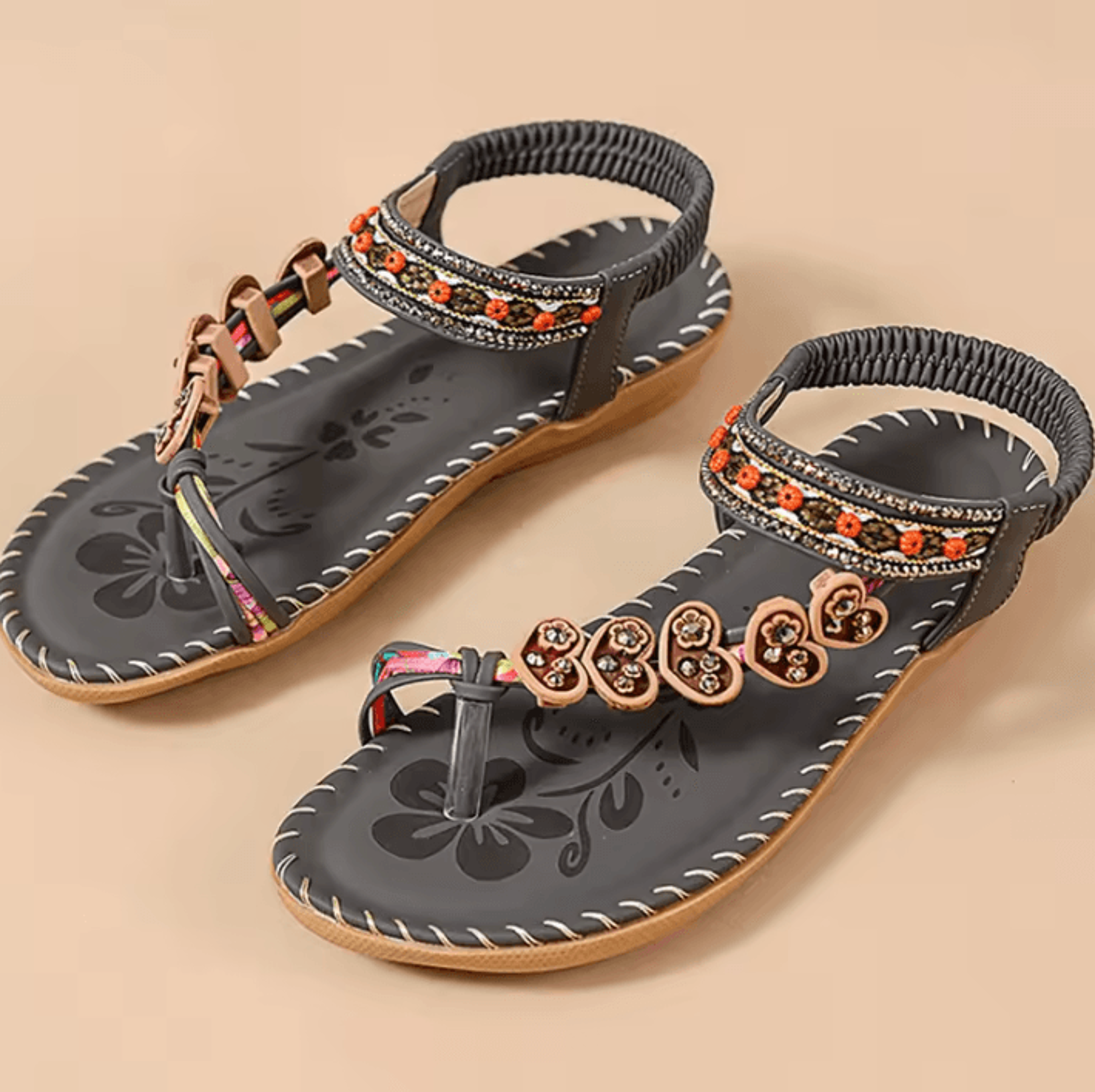Bohemian Sandals For Women Summer 2025  Low Heel Beach Flip Flops Casual Shoes 19