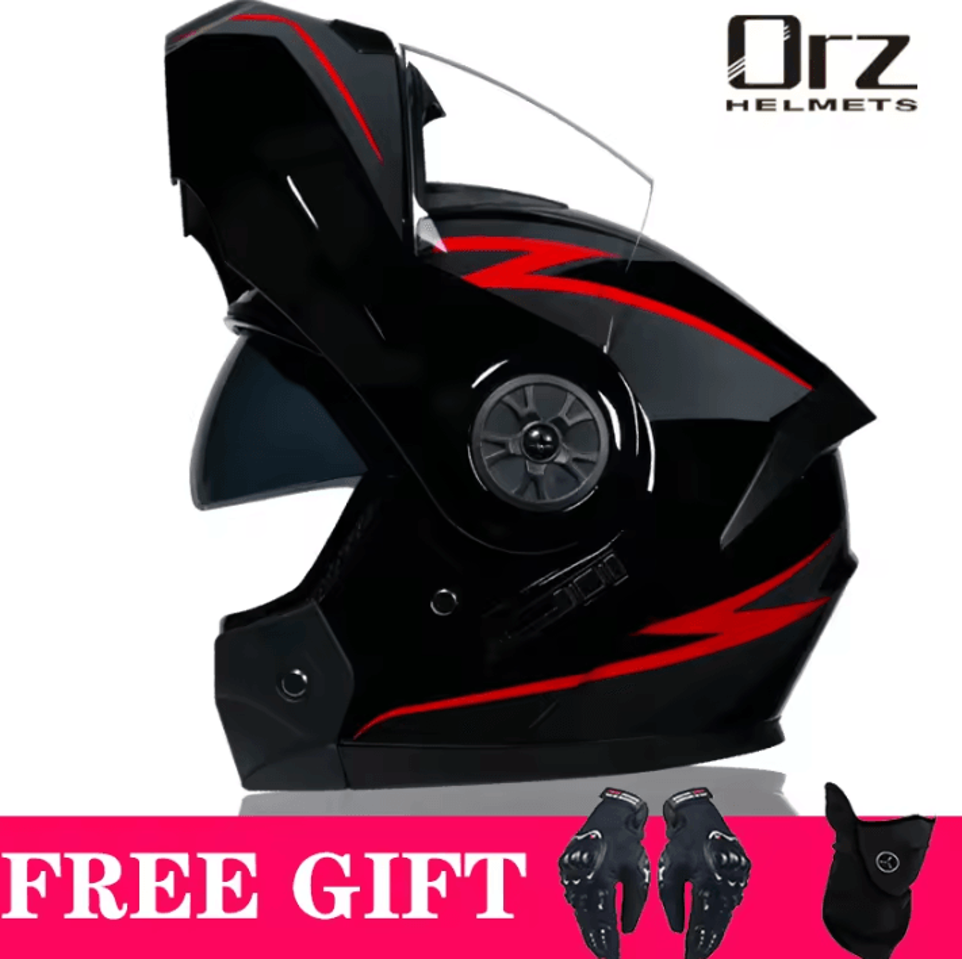 DOT Approved Modular Motorcycle Helmet  Flip Up Dual Lens Racing Helmet With Inner Visor 1