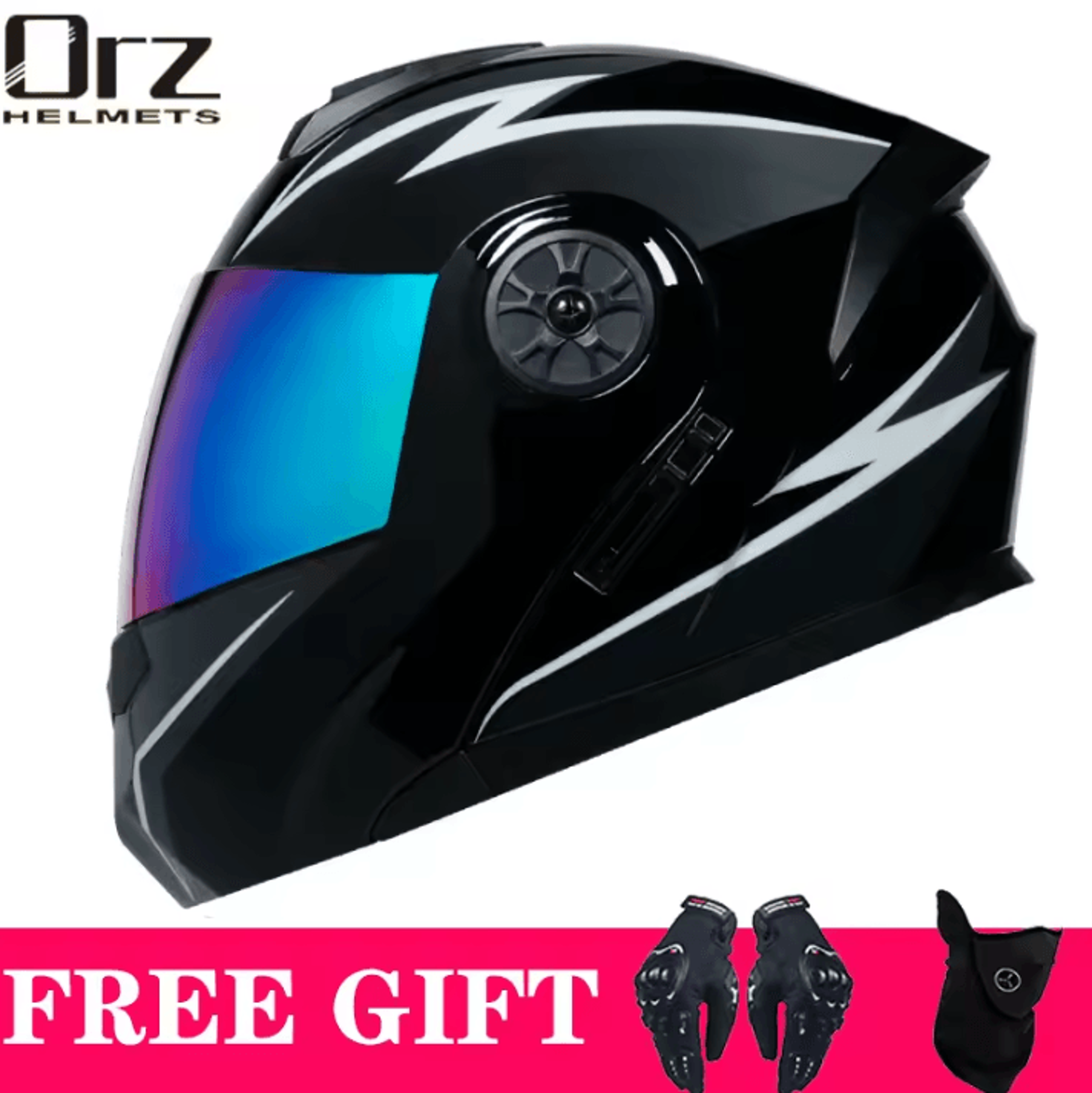 DOT Approved Modular Motorcycle Helmet  Flip Up Dual Lens Racing Helmet With Inner Visor 4