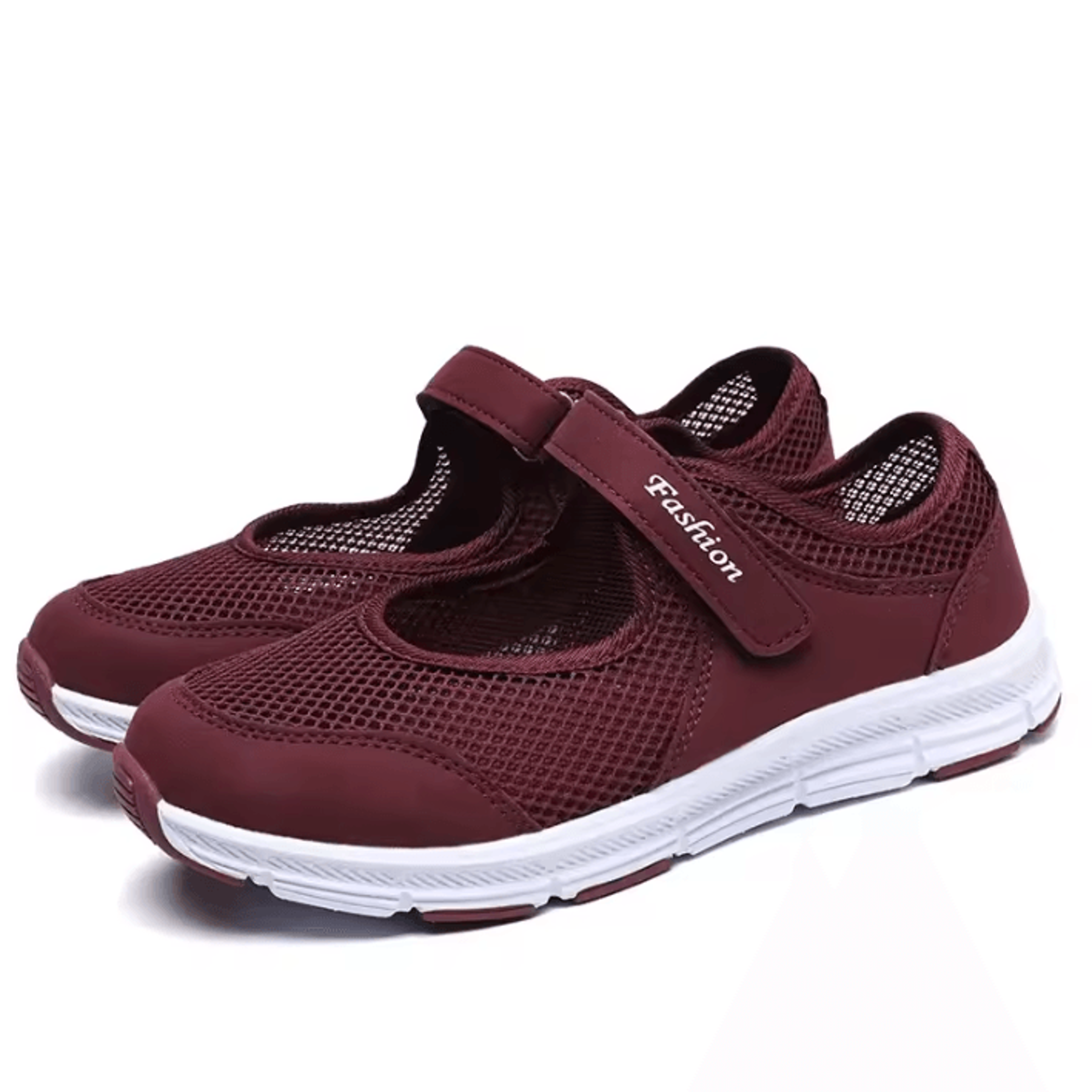 Womens Breathable Mesh Sneakers  White Vulcanized Casual Walking And Work Shoes 8