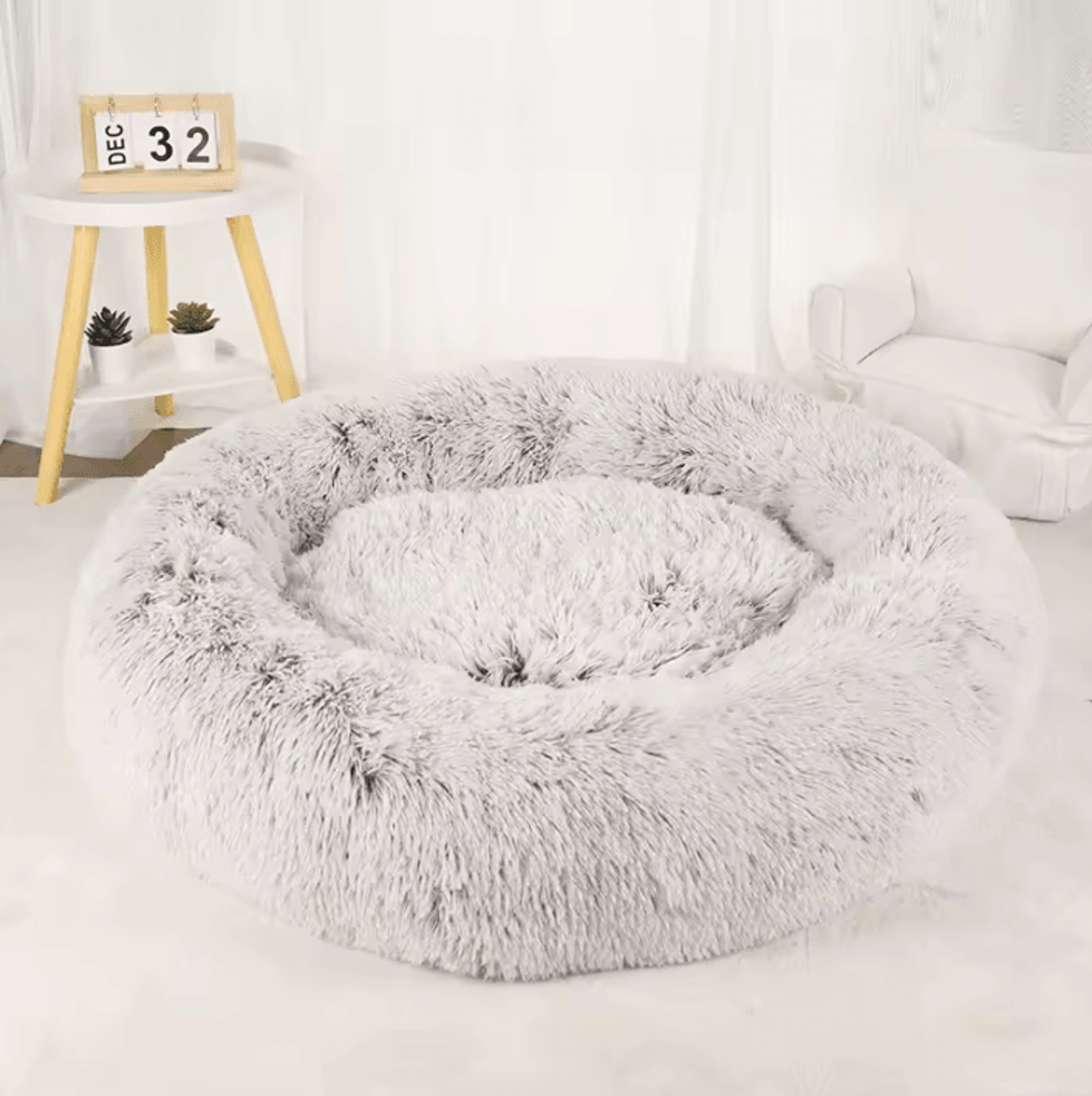 Large Dog Donut Bed  Plush Round Basket Bed For Dogs And Small Pets 6