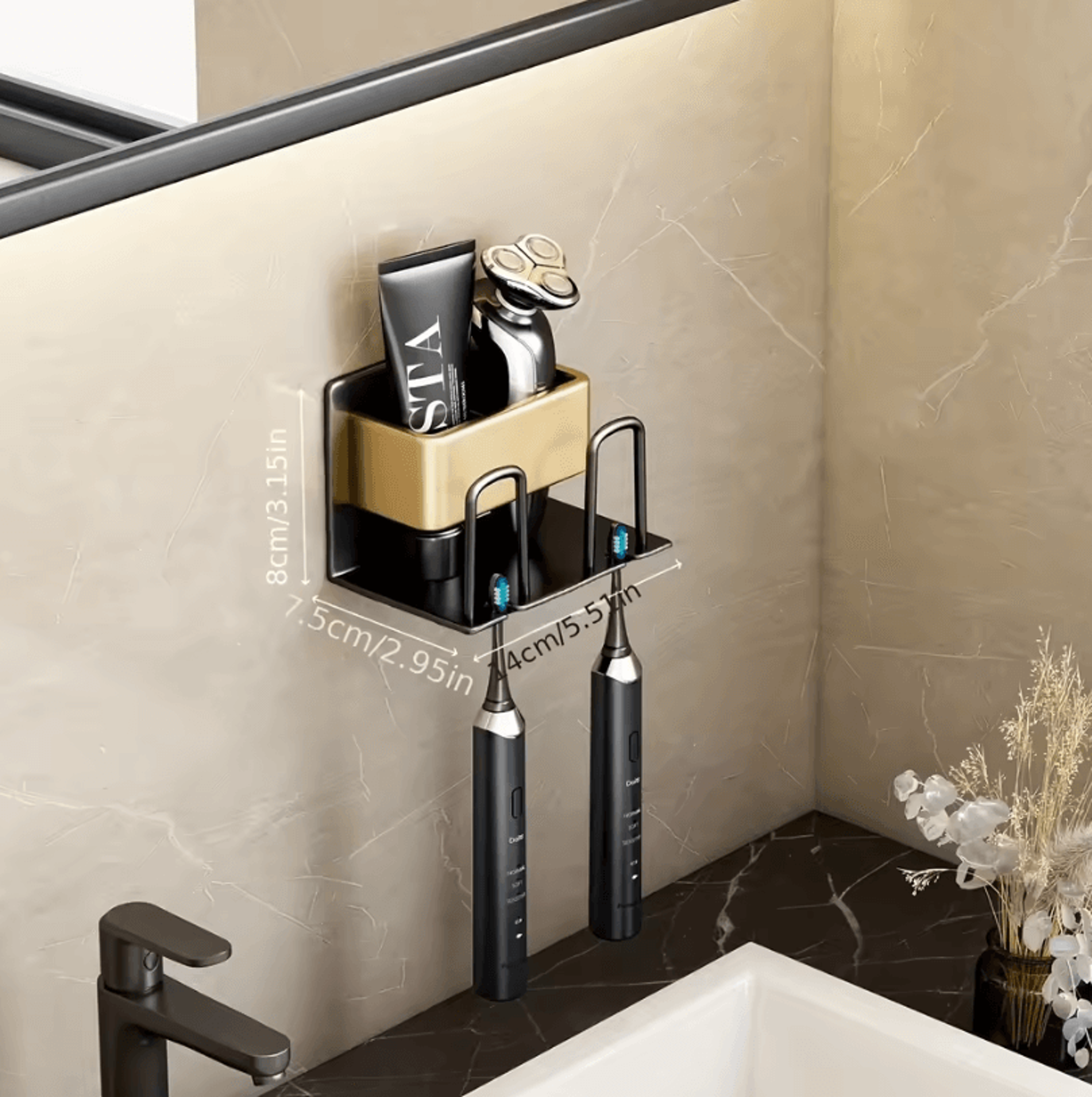 Aluminum Wall Mounted Toothbrush Holder  234 Cup Organizer For Bathroom 4