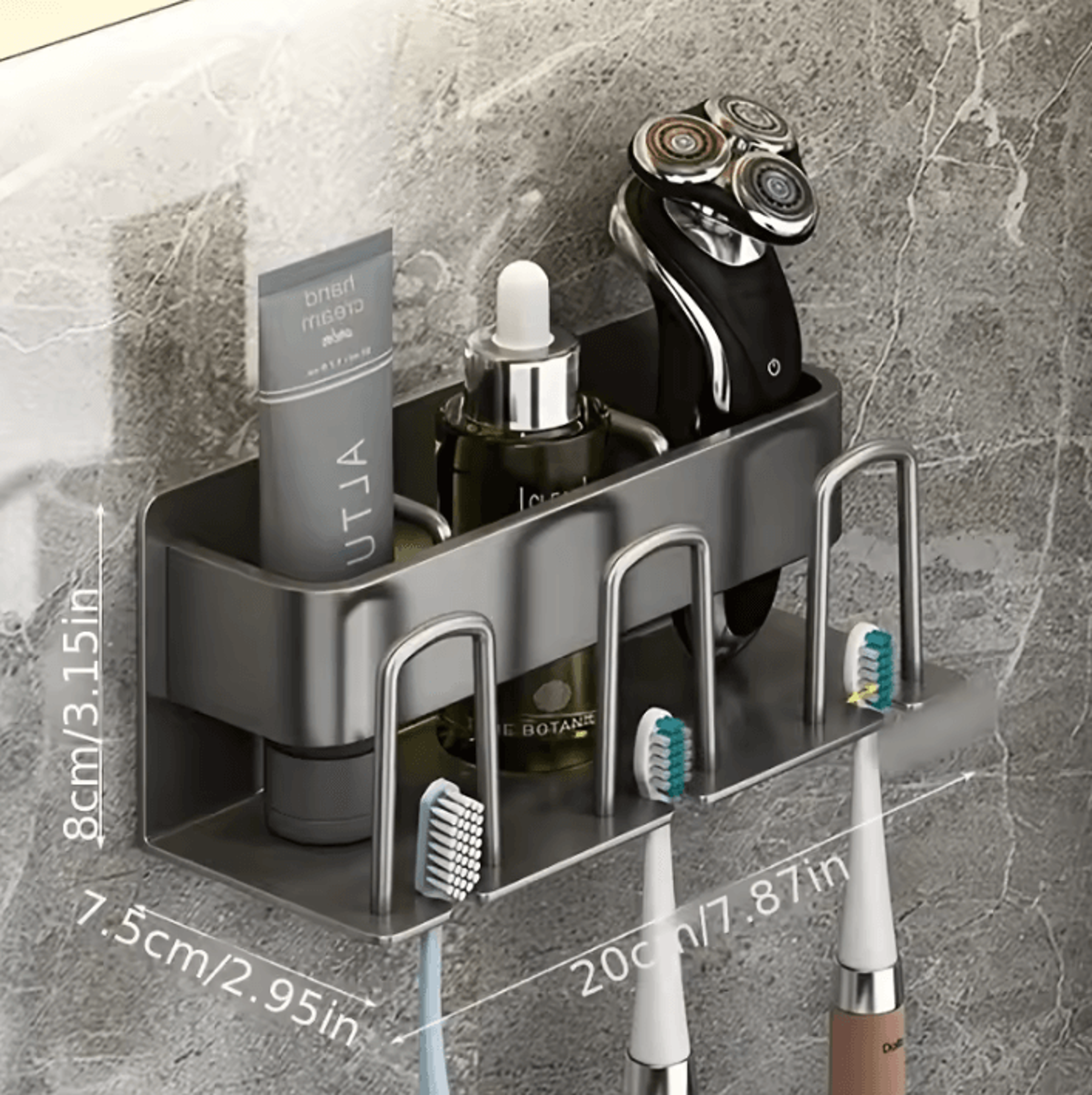 Aluminum Wall Mounted Toothbrush Holder  234 Cup Organizer For Bathroom 10