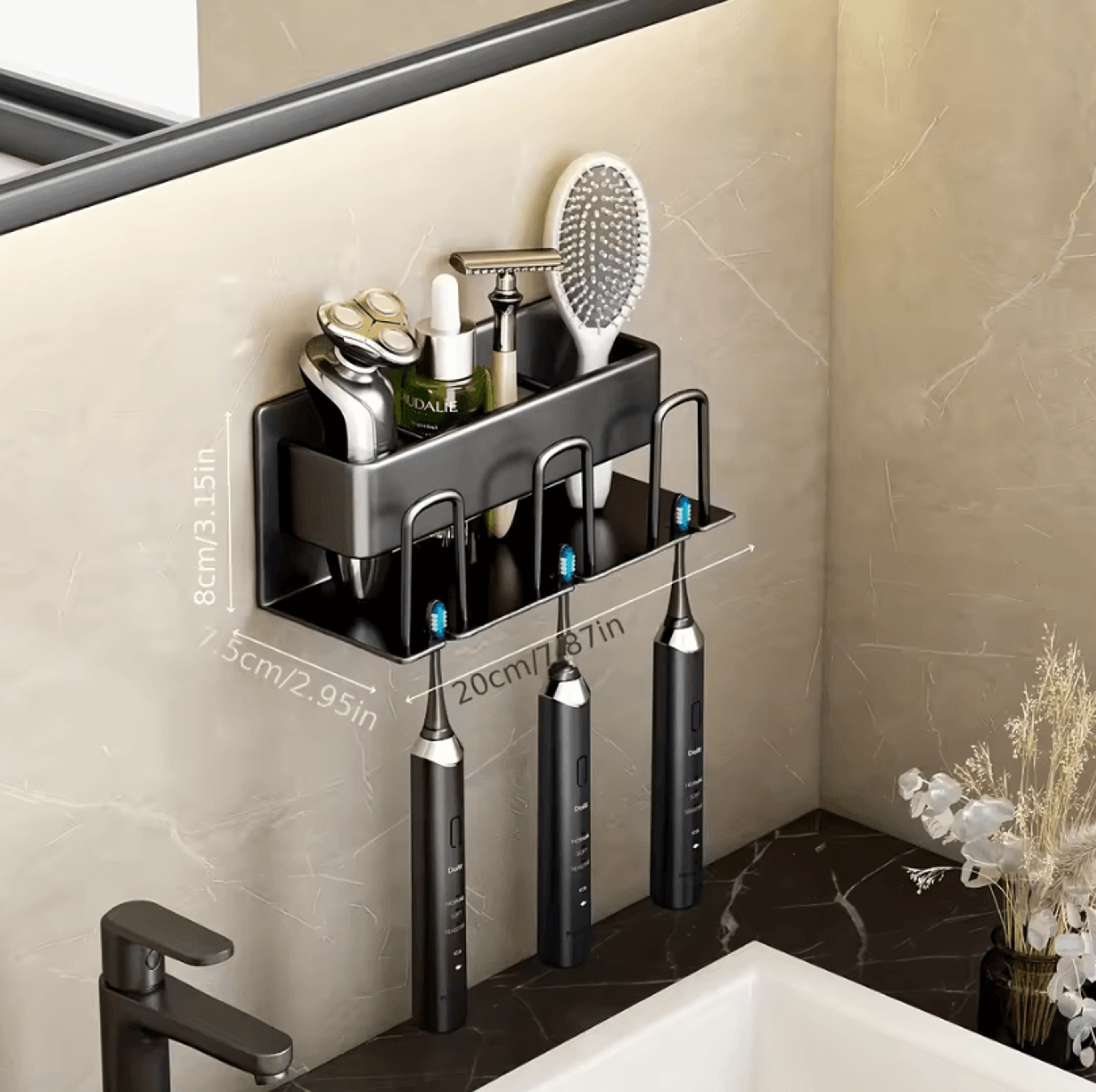 Aluminum Wall Mounted Toothbrush Holder  234 Cup Organizer For Bathroom 9