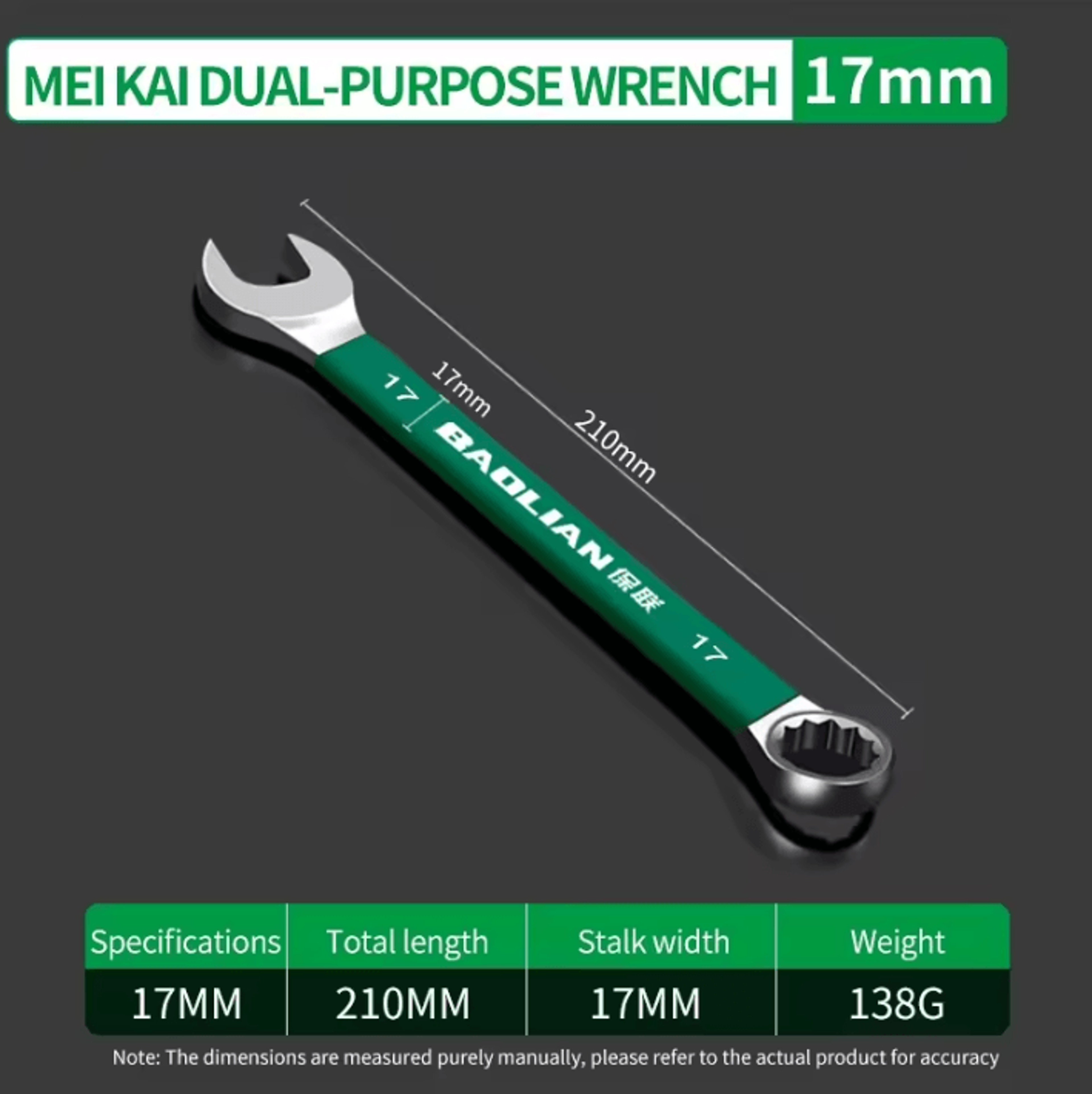BaoLian Durable Wrench  830mm Plum Blossom DoubleEnded Auto Repair Tool 15