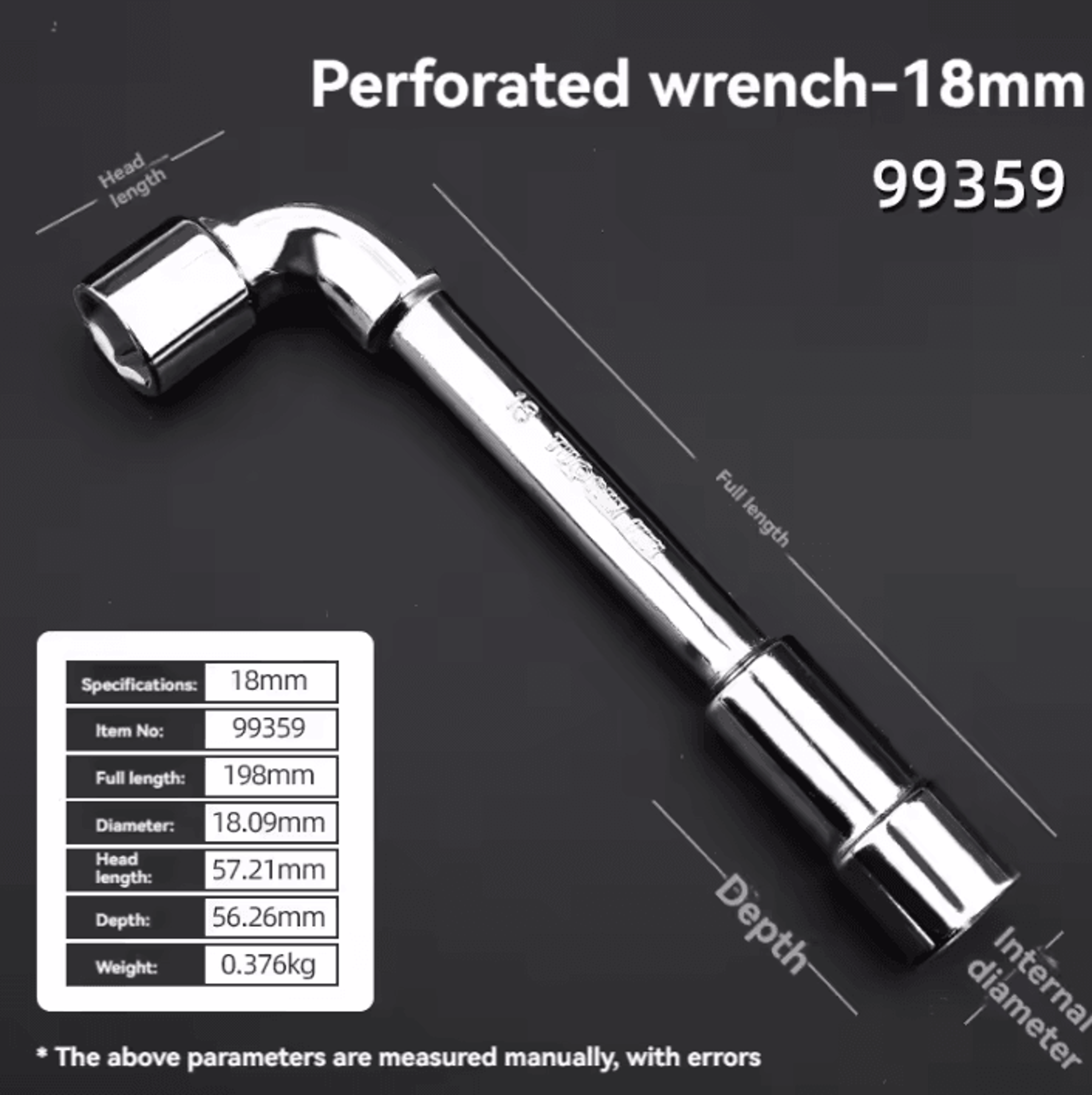 TUOSEN LType Pipe Wrench  Double Head Outer Hexagon Socket Sleeve Spanner 17
