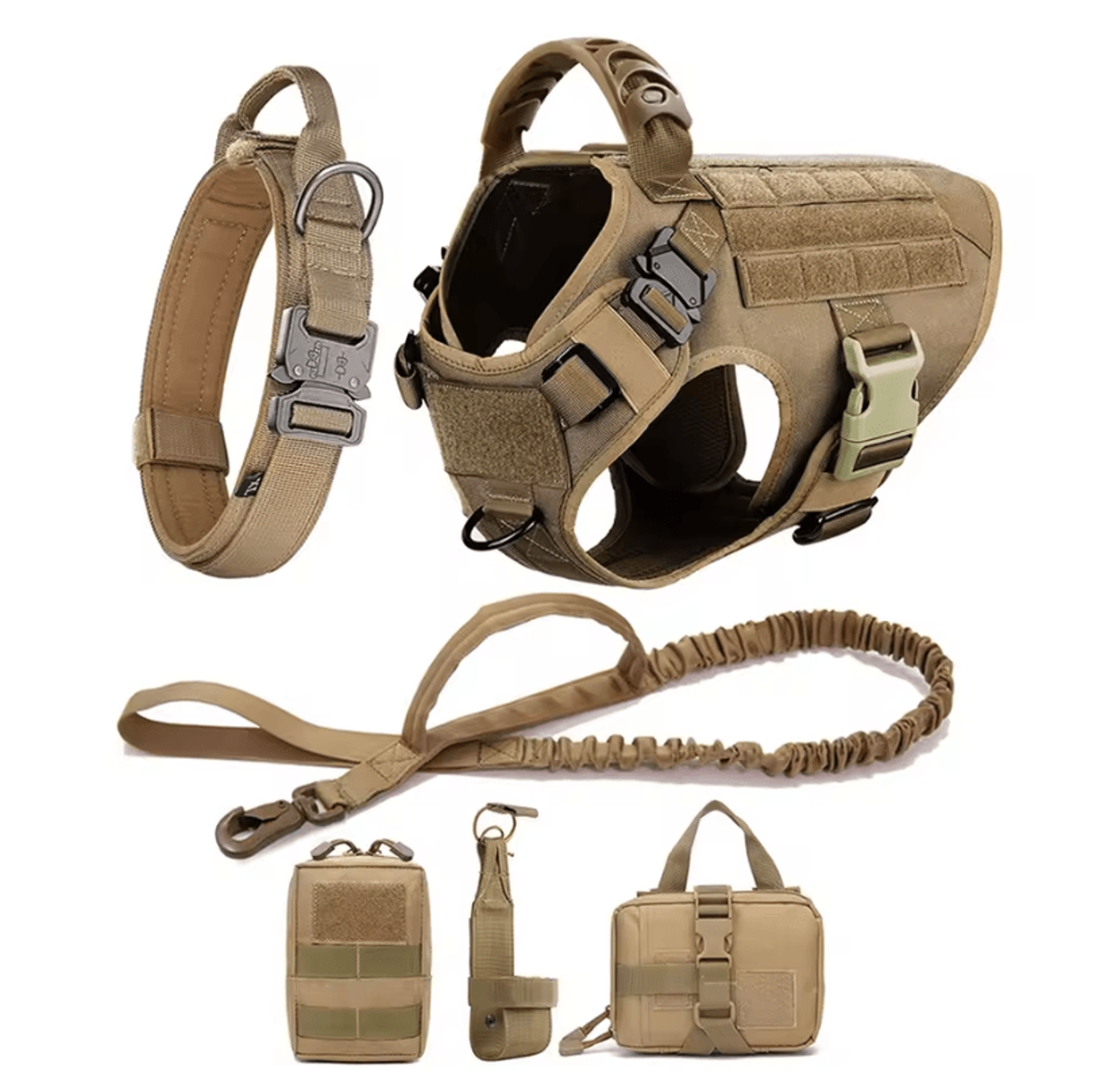 large dog harness and leash set – training walking vest for german shepherds and malinois