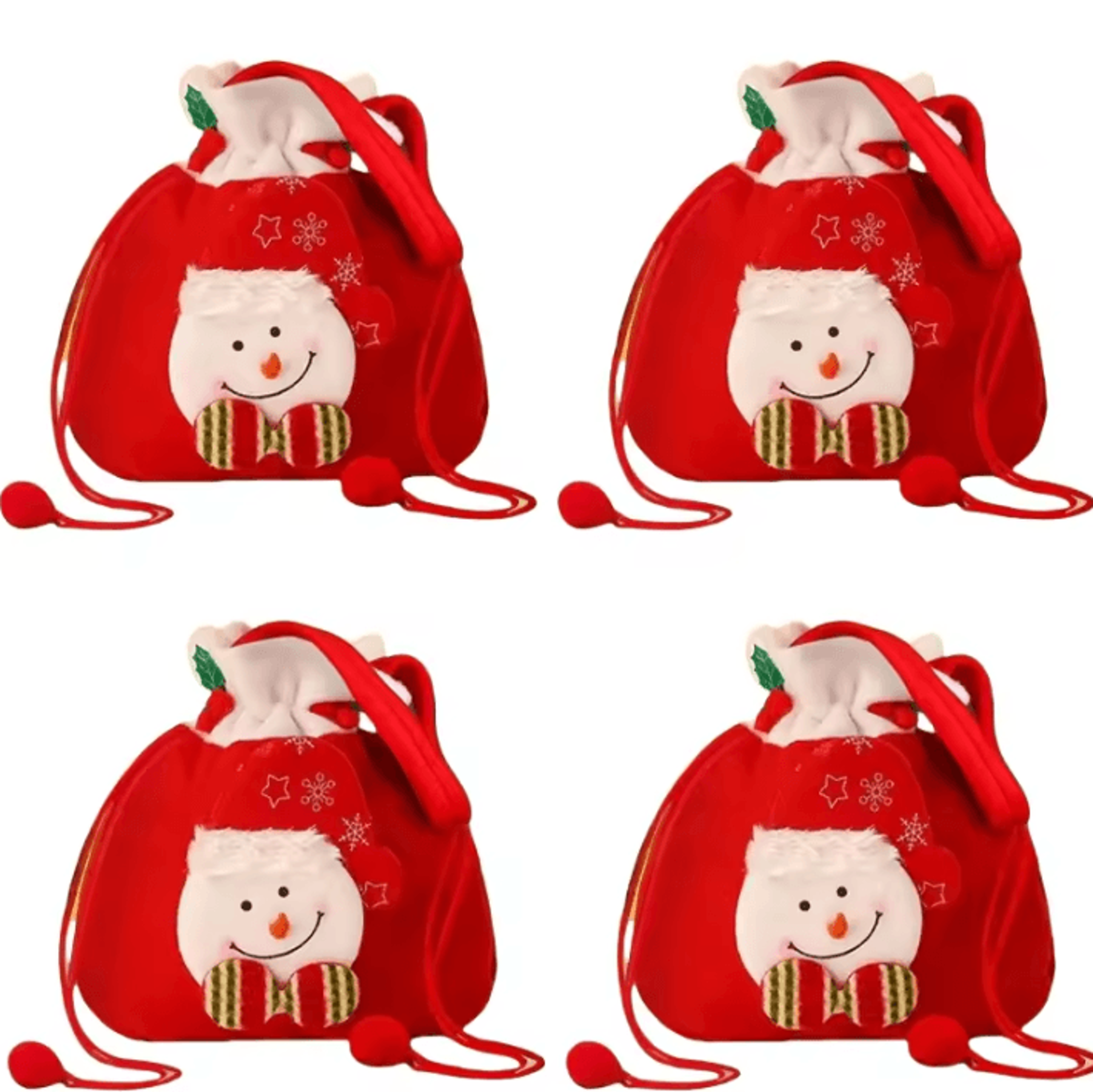 Christmas Gift Bags 91 By 79 In  Festive Drawstring Holiday Pouches With Handle 11