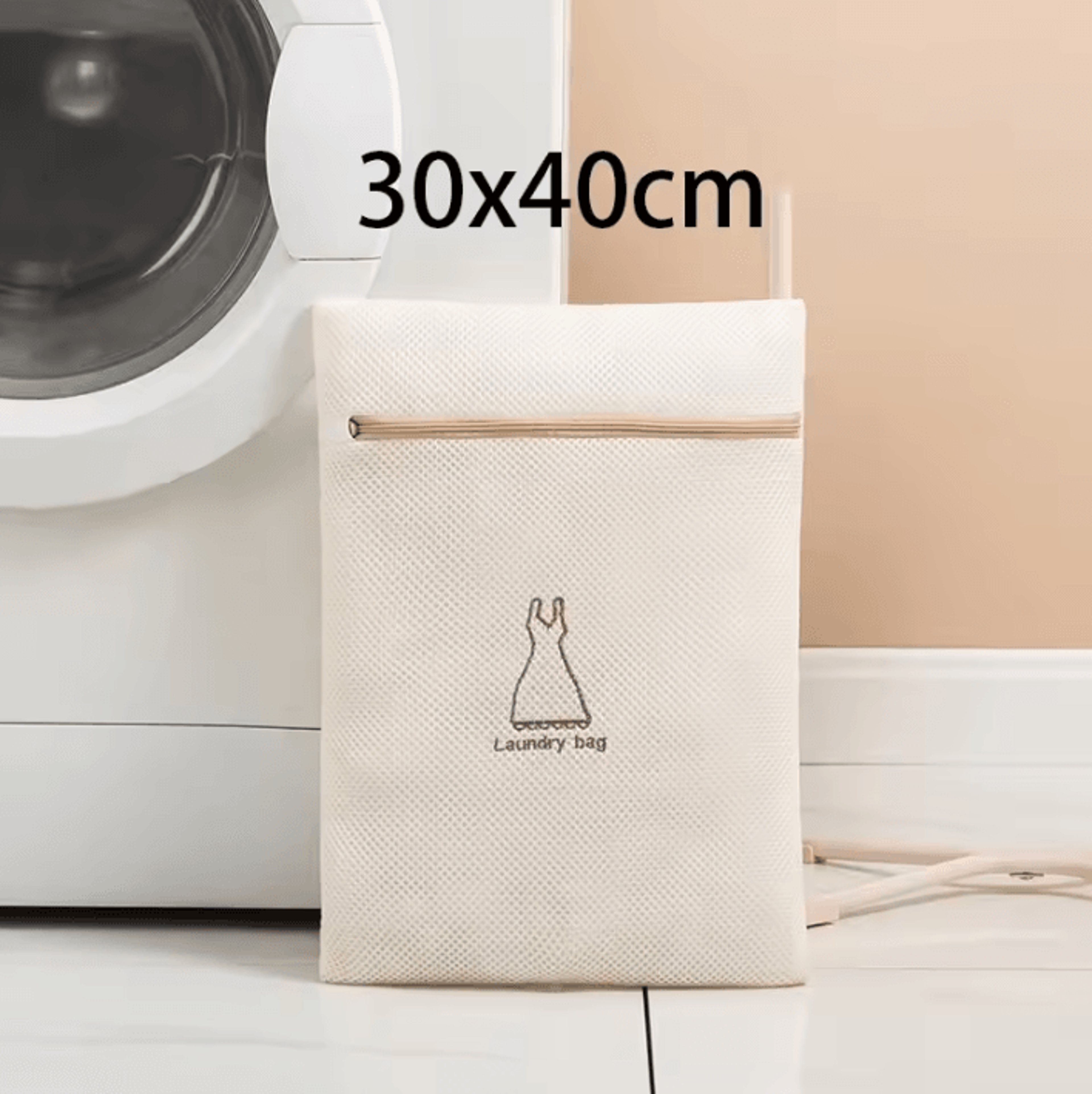 Laundry Bag For Clothes  Fine Mesh Beige Embroidery Washing Bags Set 7