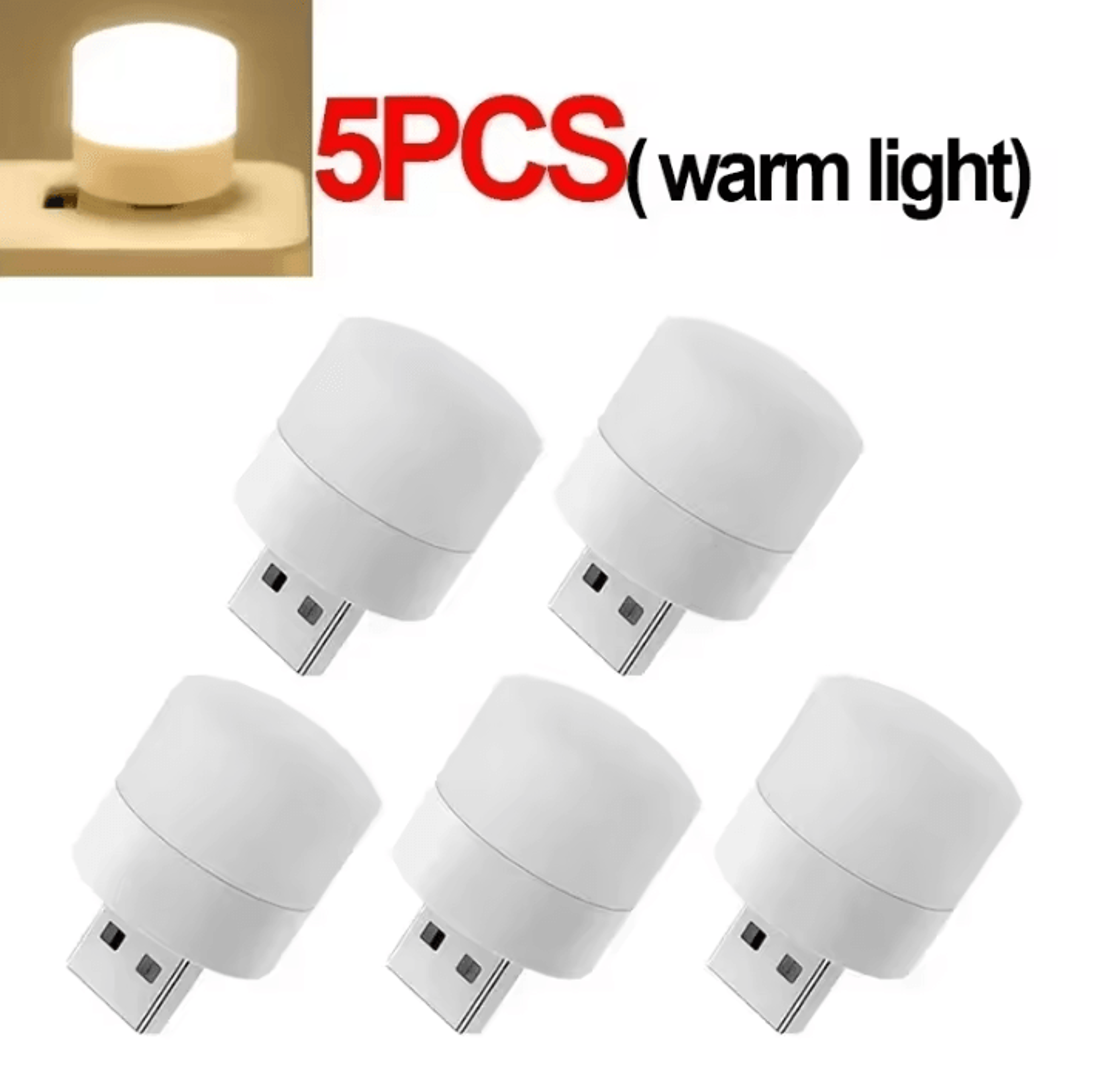 USB Night Light  Warm White Eye Protection Reading Lamp For Desk Bed And Travel 14